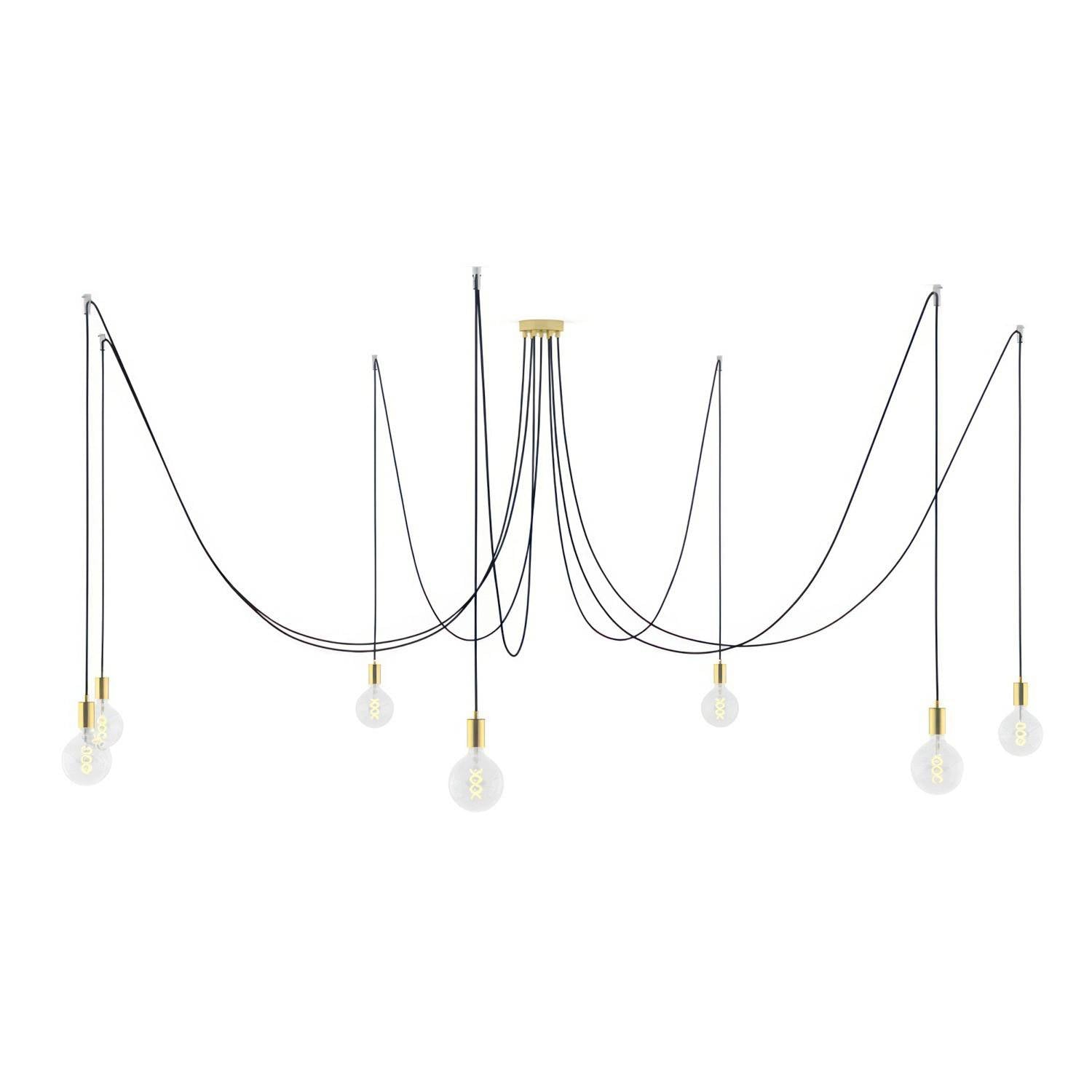 Spider - závěsné svítidlo se 7 světly, max. 105 W, textilní kabel 4 m, stmívatelné LED 4W