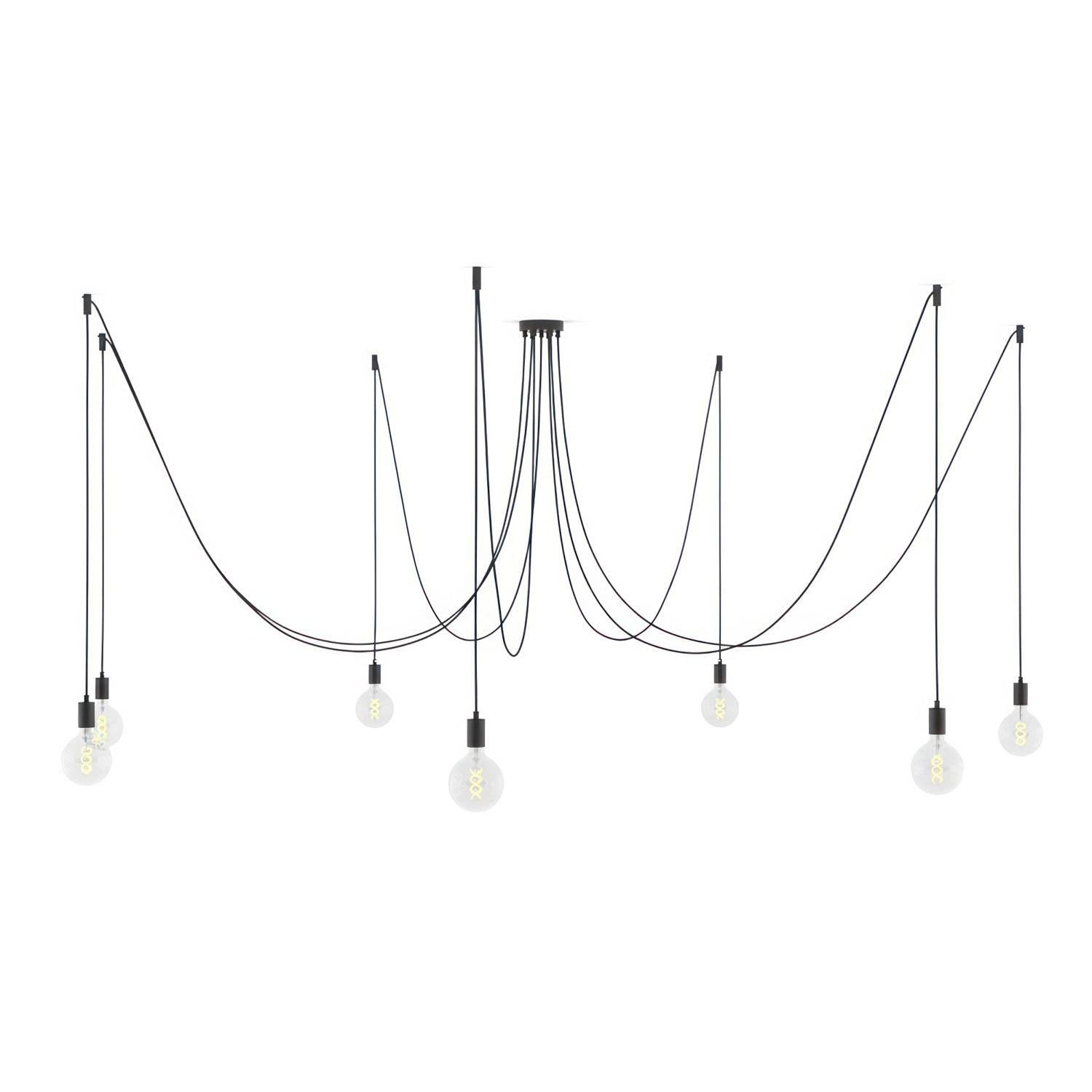 Spider - závěsné svítidlo se 7 světly, max. 105 W, textilní kabel 4 m, stmívatelné LED 4W