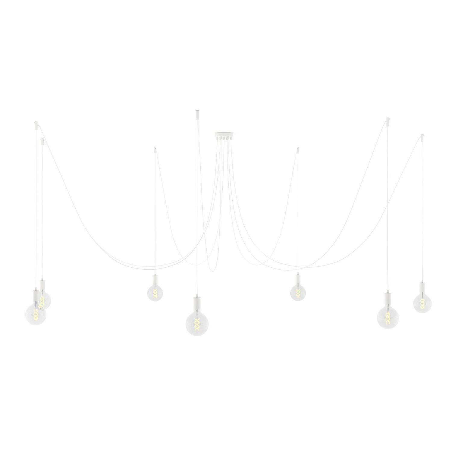 Spider - závěsné svítidlo se 7 světly, max. 105 W, textilní kabel 4 m, stmívatelné LED 4W