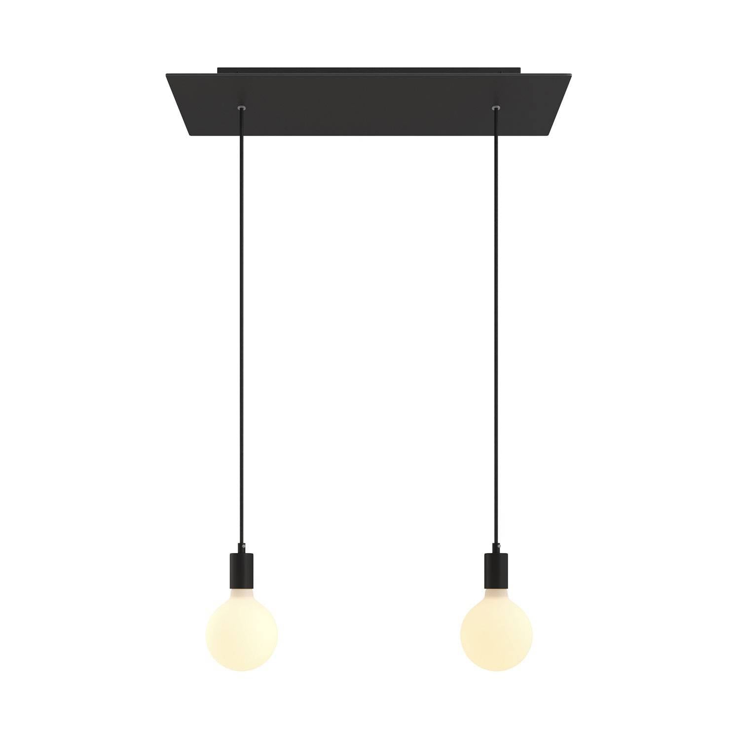 Závěsná lampa Rose-One s XXL baldachýnem, 2x E27, 105W, textilní kabel 120 cm