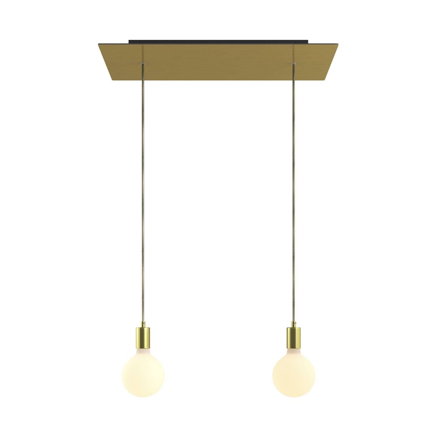 Závěsná lampa Rose-One s XXL baldachýnem, 2x E27, 105W, textilní kabel 120 cm