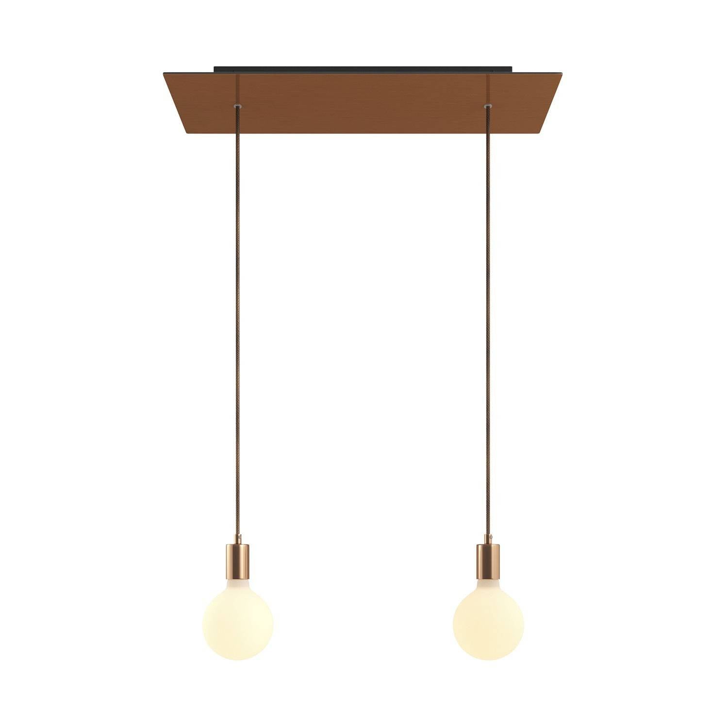 Závěsná lampa Rose-One s XXL baldachýnem, 2x E27, 105W, textilní kabel 120 cm