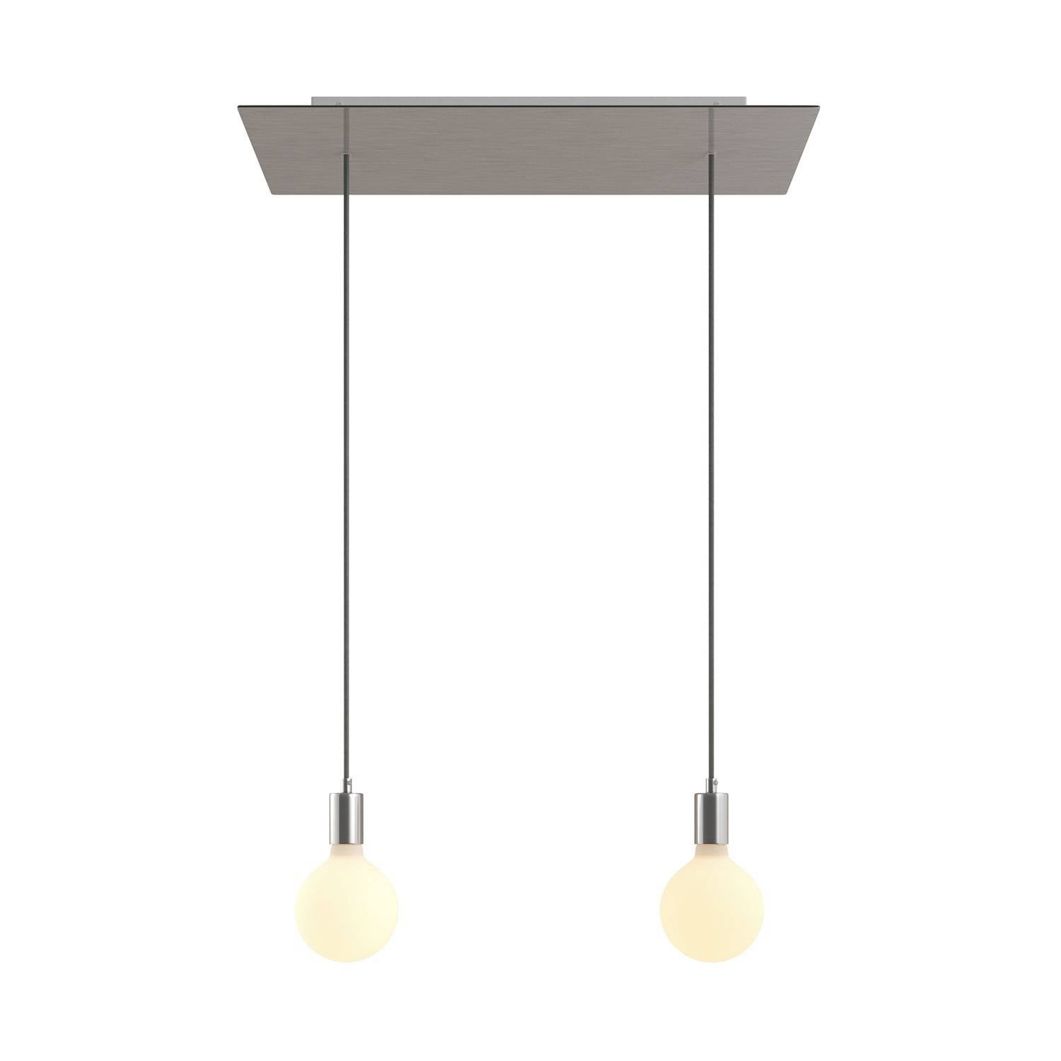 Závěsná lampa Rose-One s XXL baldachýnem, 2x E27, 105W, textilní kabel 120 cm