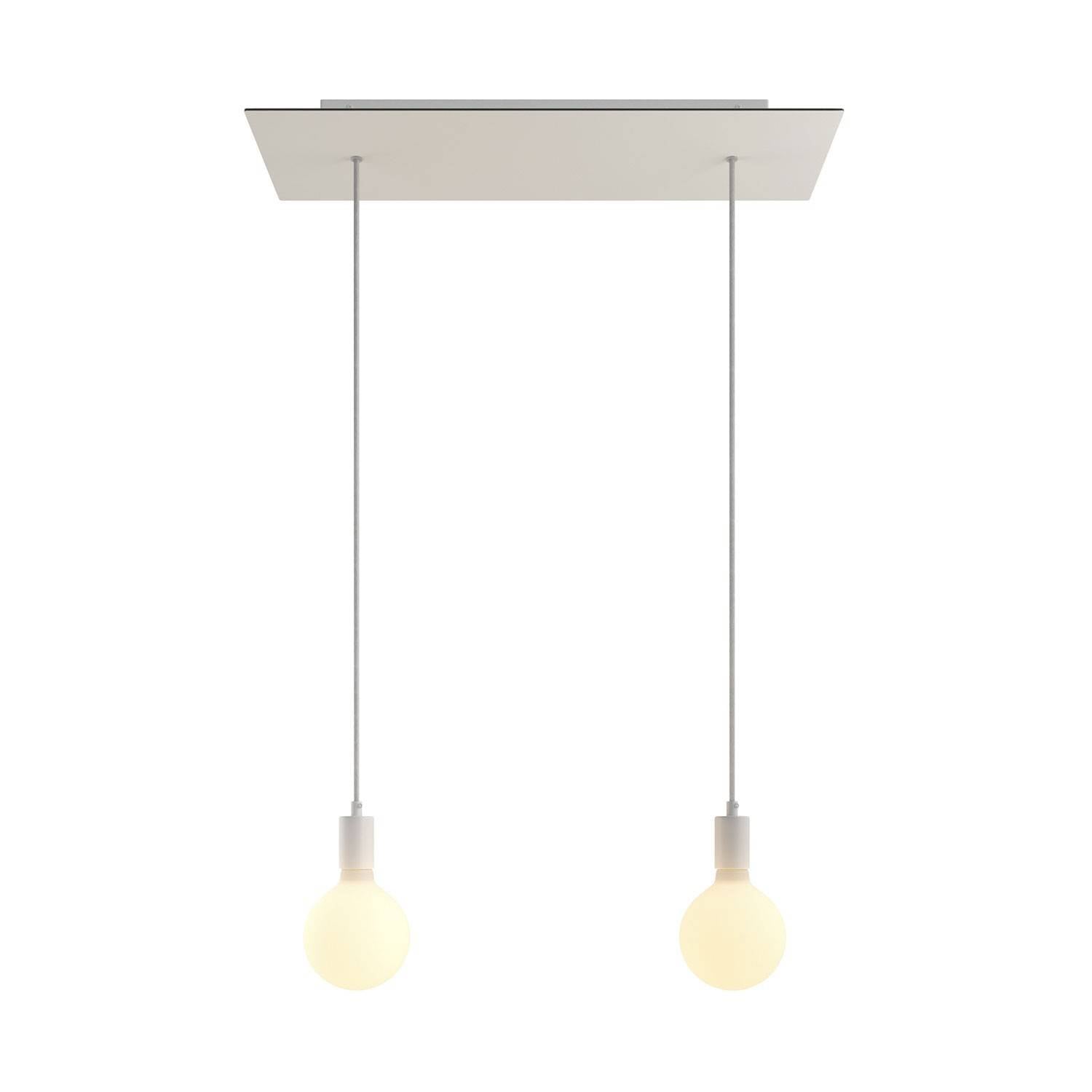 Závěsná lampa Rose-One s XXL baldachýnem, 2x E27, 105W, textilní kabel 120 cm