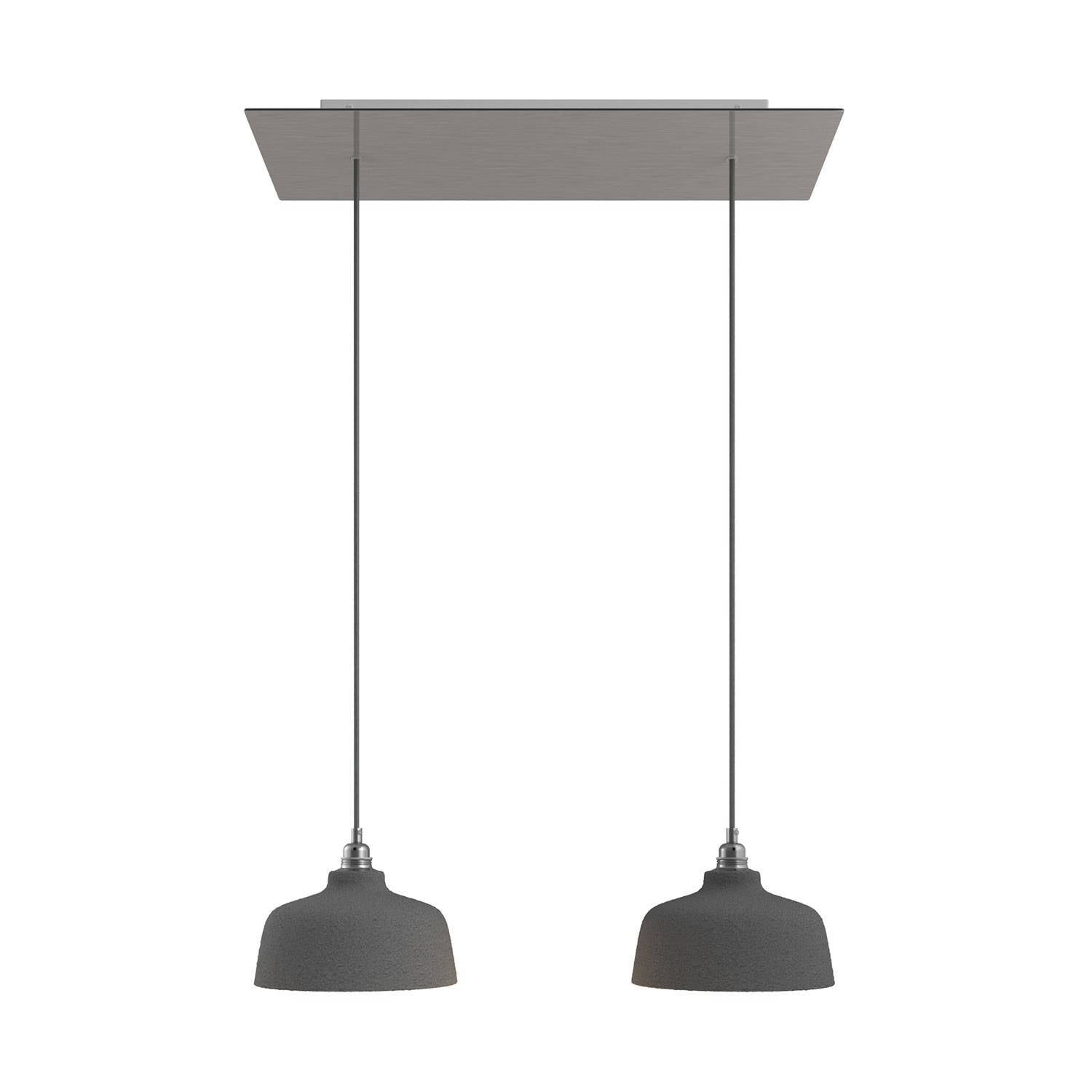 Závěsná lampa Rose-One s XXL baldachýnem, 2x E27, keramická stínidla, 105W