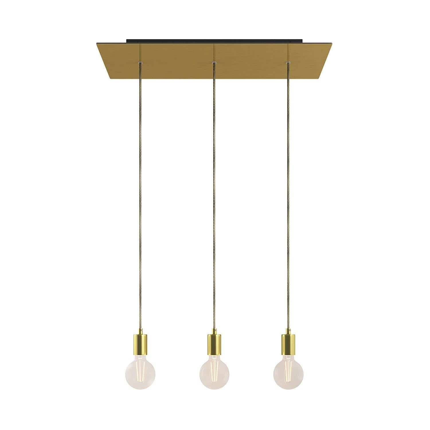 Závěsná lampa Rose-One s XXL baldachýnem, 3x E27, 105W, textilní kabel 120 cm