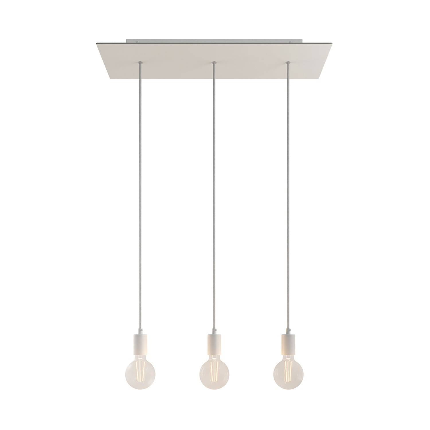 Závěsná lampa Rose-One s XXL baldachýnem, 3x E27, 105W, textilní kabel 120 cm