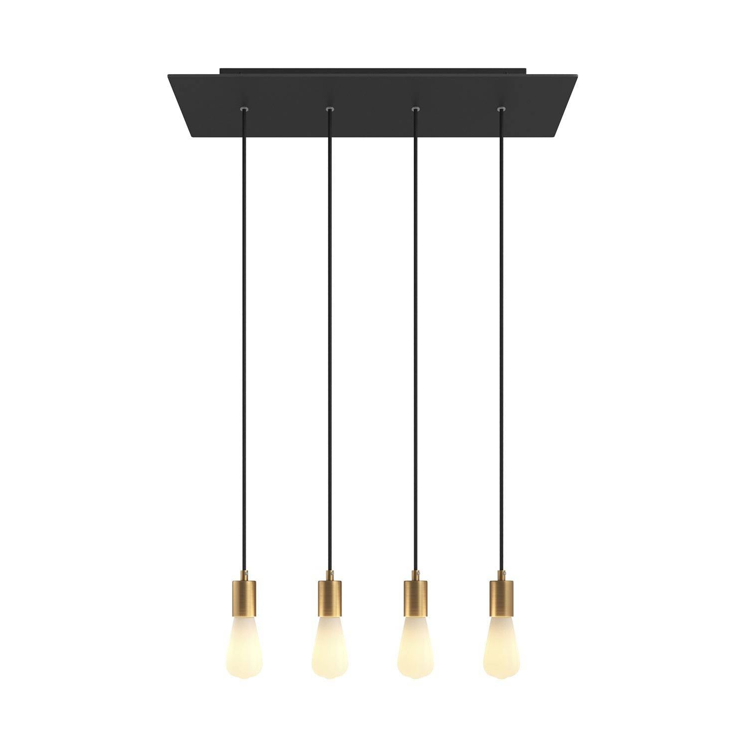 Závěsná lampa Rose-One s XXL baldachýnem, 4x E27, 105W, textilní kabel 120 cm