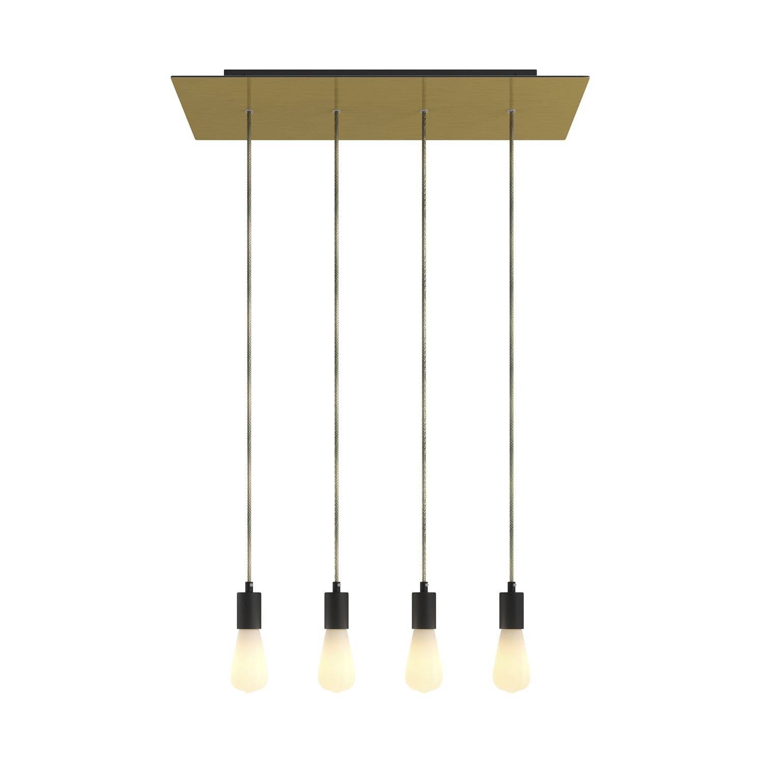 Závěsná lampa Rose-One s XXL baldachýnem, 4x E27, 105W, textilní kabel 120 cm