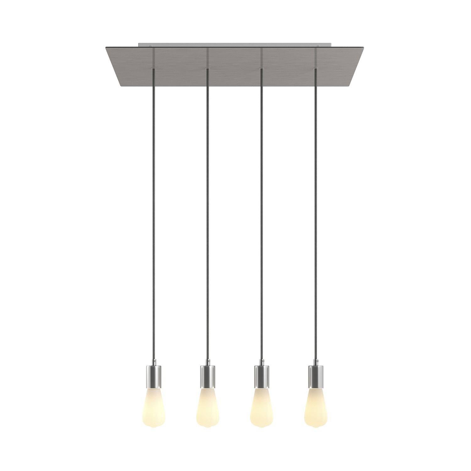 Závěsná lampa Rose-One s XXL baldachýnem, 4x E27, 105W, textilní kabel 120 cm