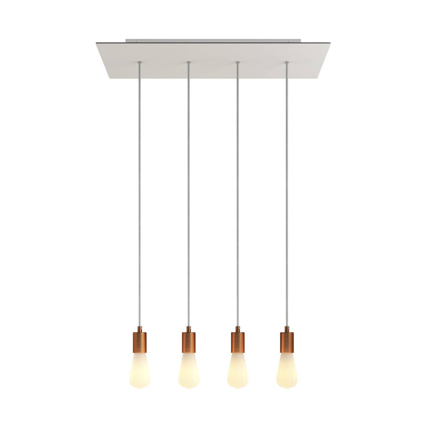 Závěsná lampa Rose-One s XXL baldachýnem, 4x E27, 105W, textilní kabel 120 cm
