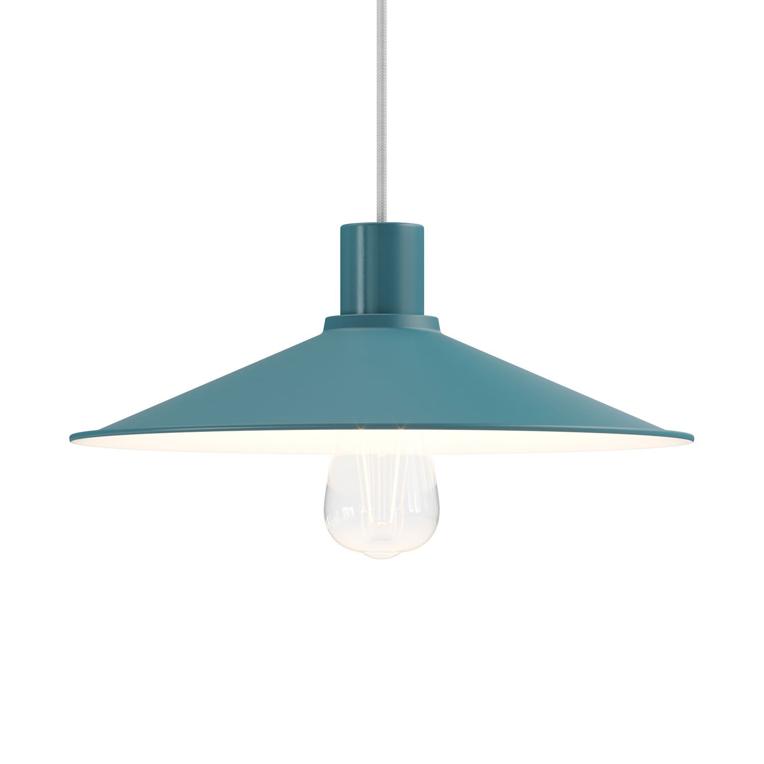 Závěsná lampa Swing s 120 cm textilním kabelem a pastelovým stínidlem E27
