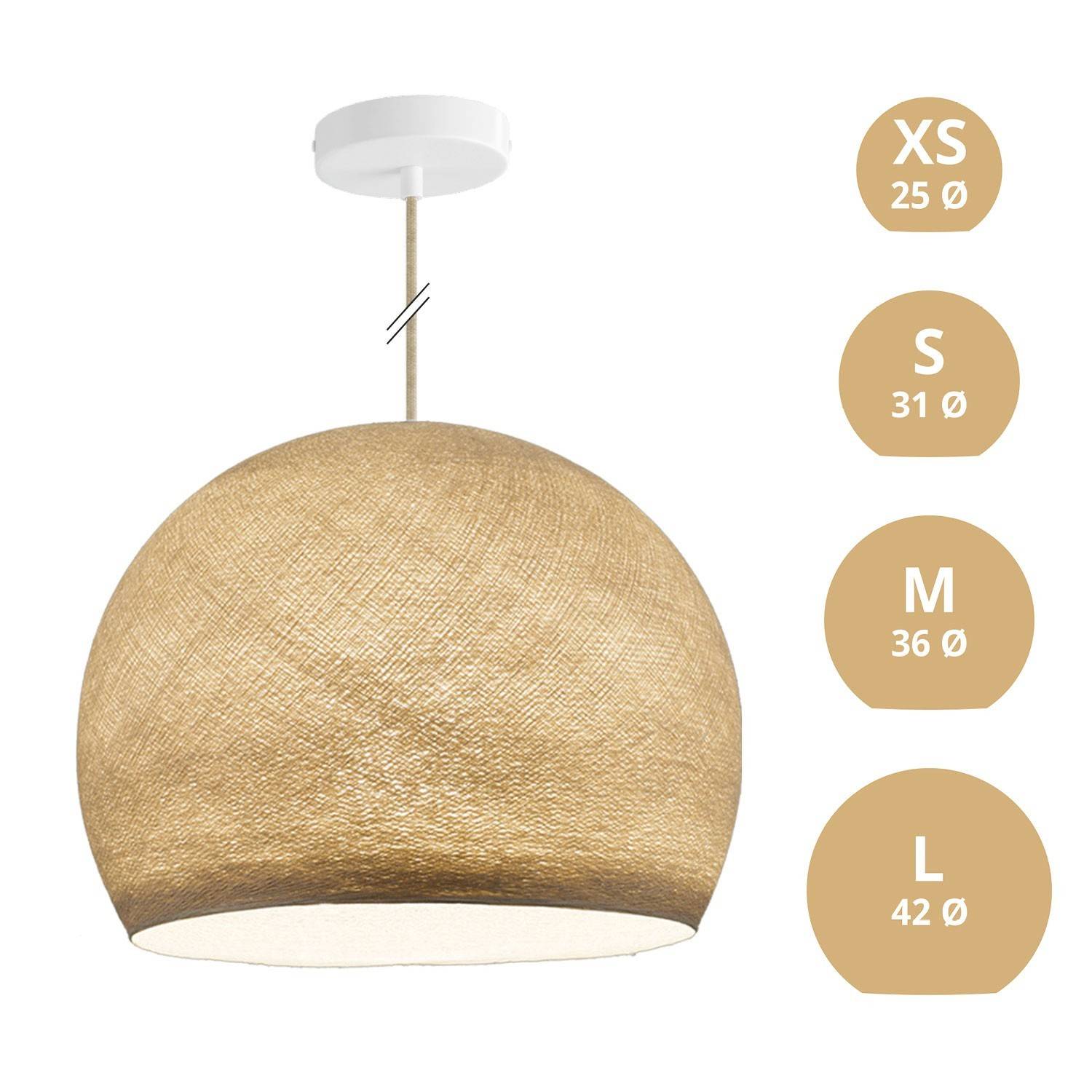 Závěsná lampa Kupole z PE vlákna, 120 cm kabel, max 20 W