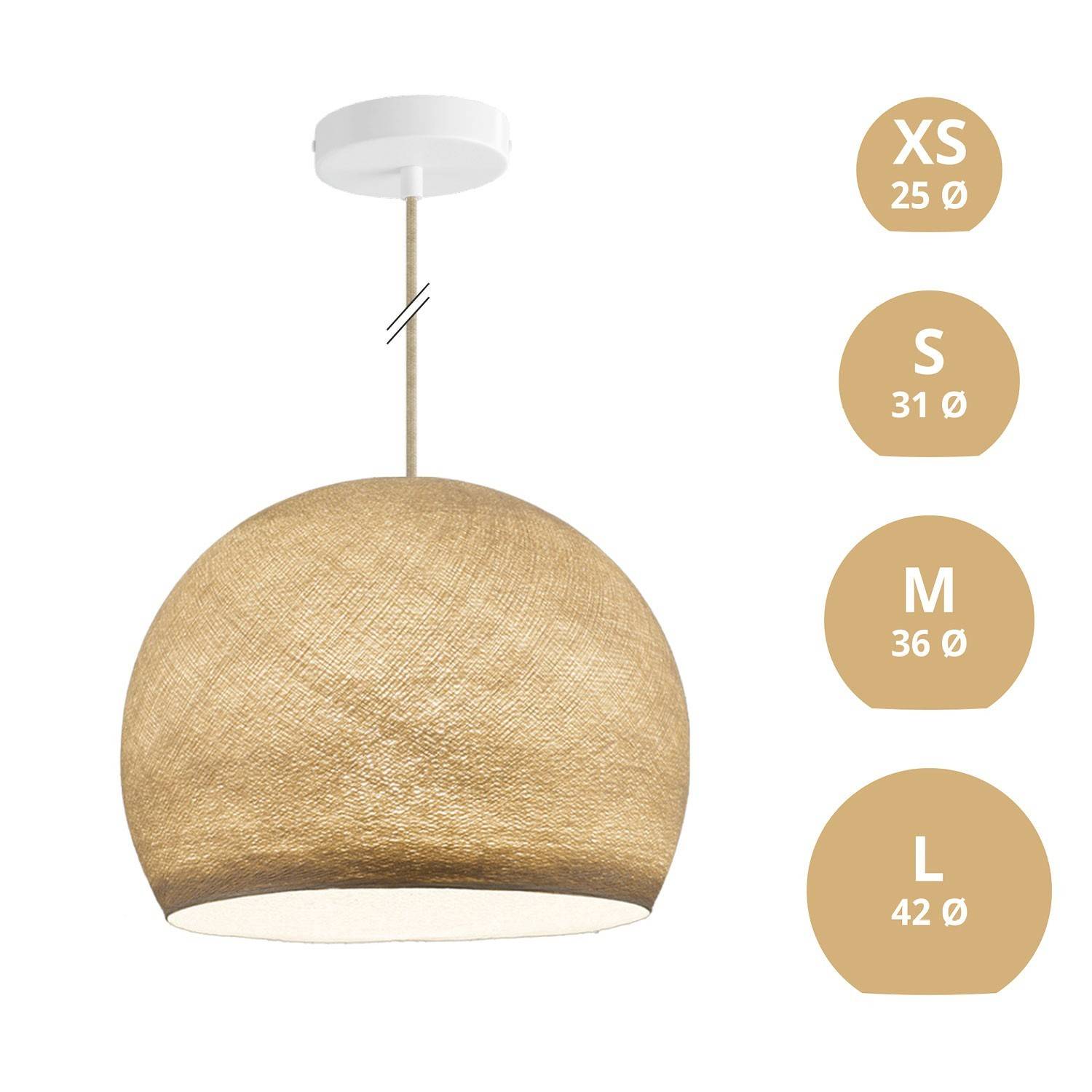 Závěsná lampa Kupole z PE vlákna, 120 cm kabel, max 20 W