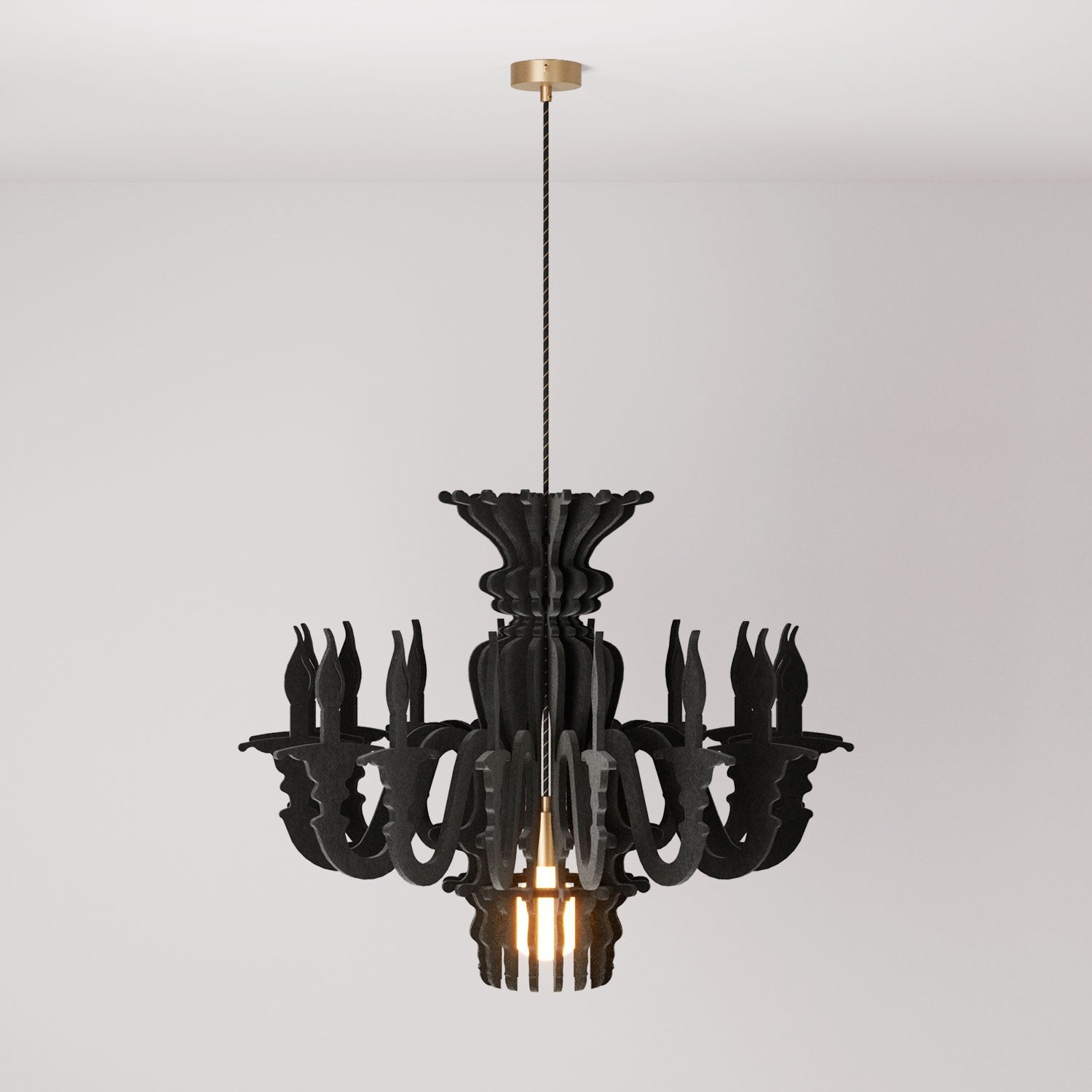 Závěsná lampa SHHANDELIER s eliptickým stínidlem z recyklovaného PET, 120 cm kabel, E27, 57 W
