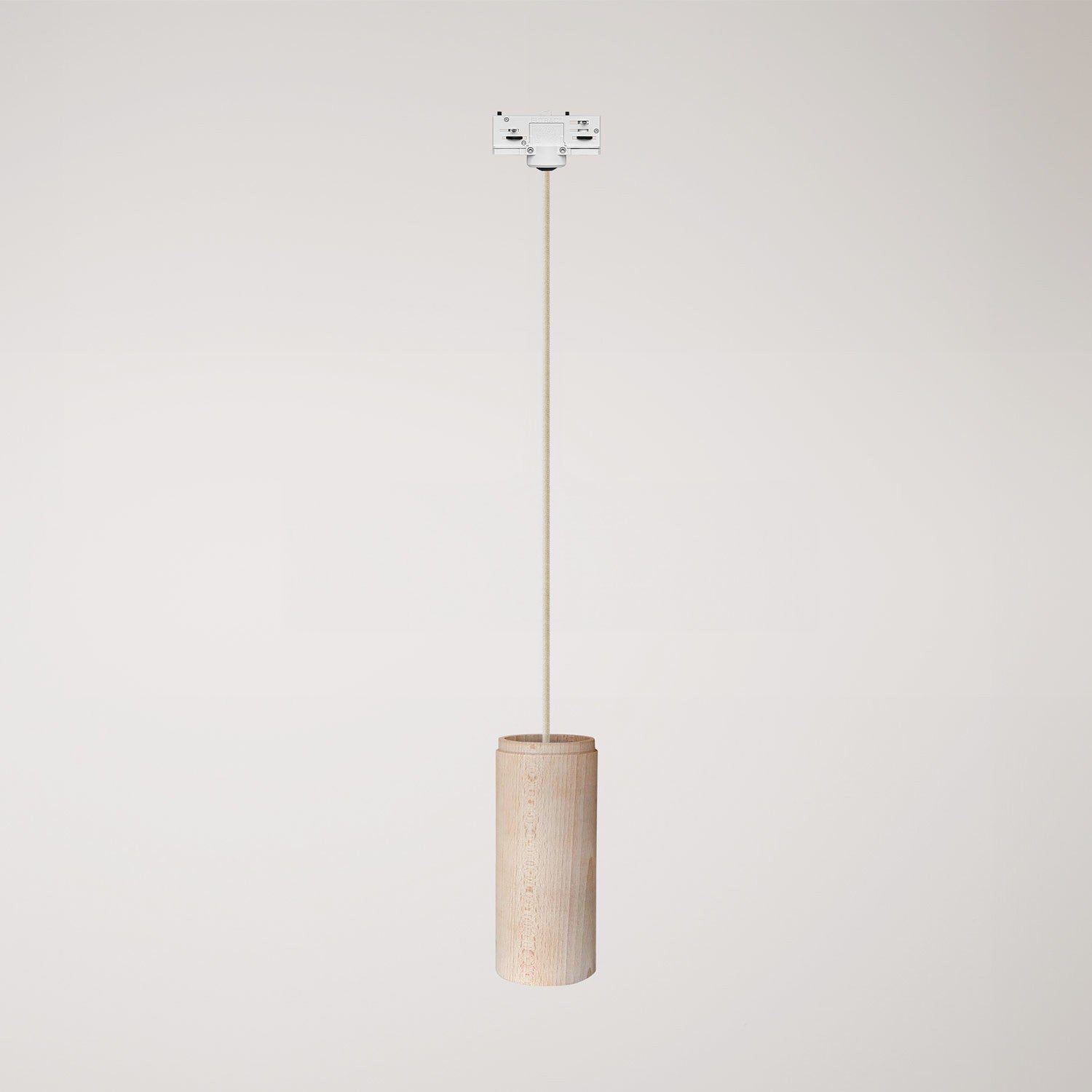 Závěsná lampa s dřevěným stínidlem E27 a 120 cm textilním kabelem