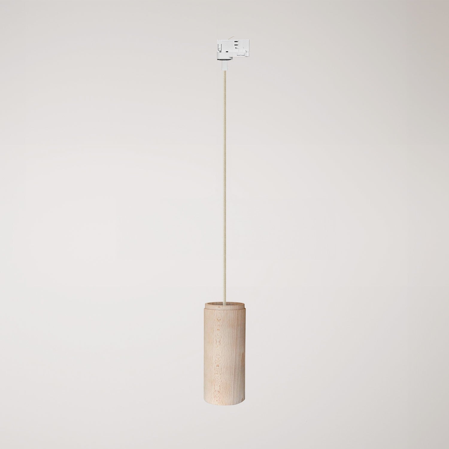 Závěsná lampa s dřevěným stínidlem E27 a 120 cm textilním kabelem