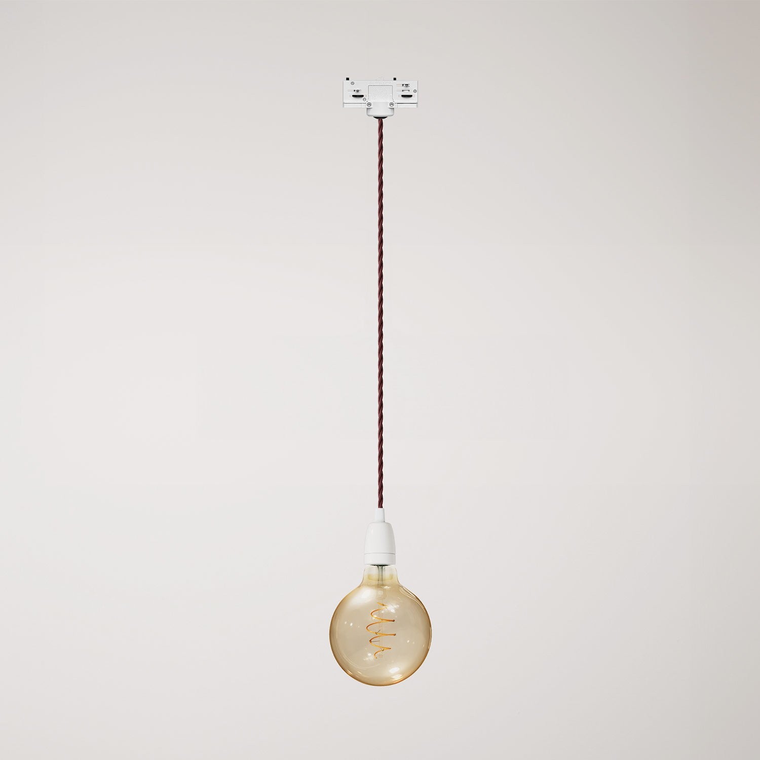 Vintage závěsná lampa s porcelánovým povrchem a 120 cm opleteným kabelem