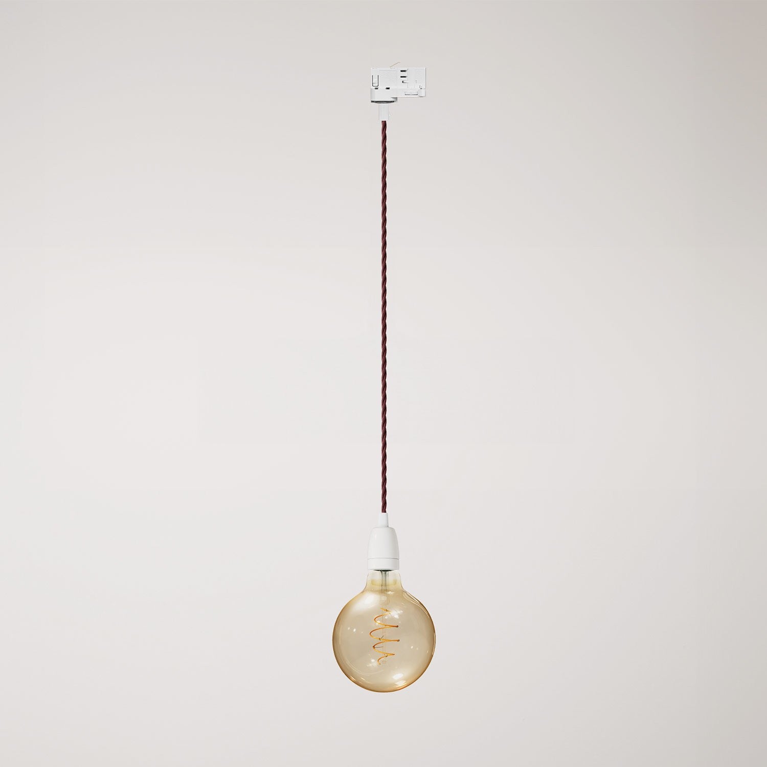 Vintage závěsná lampa s porcelánovým povrchem a 120 cm opleteným kabelem