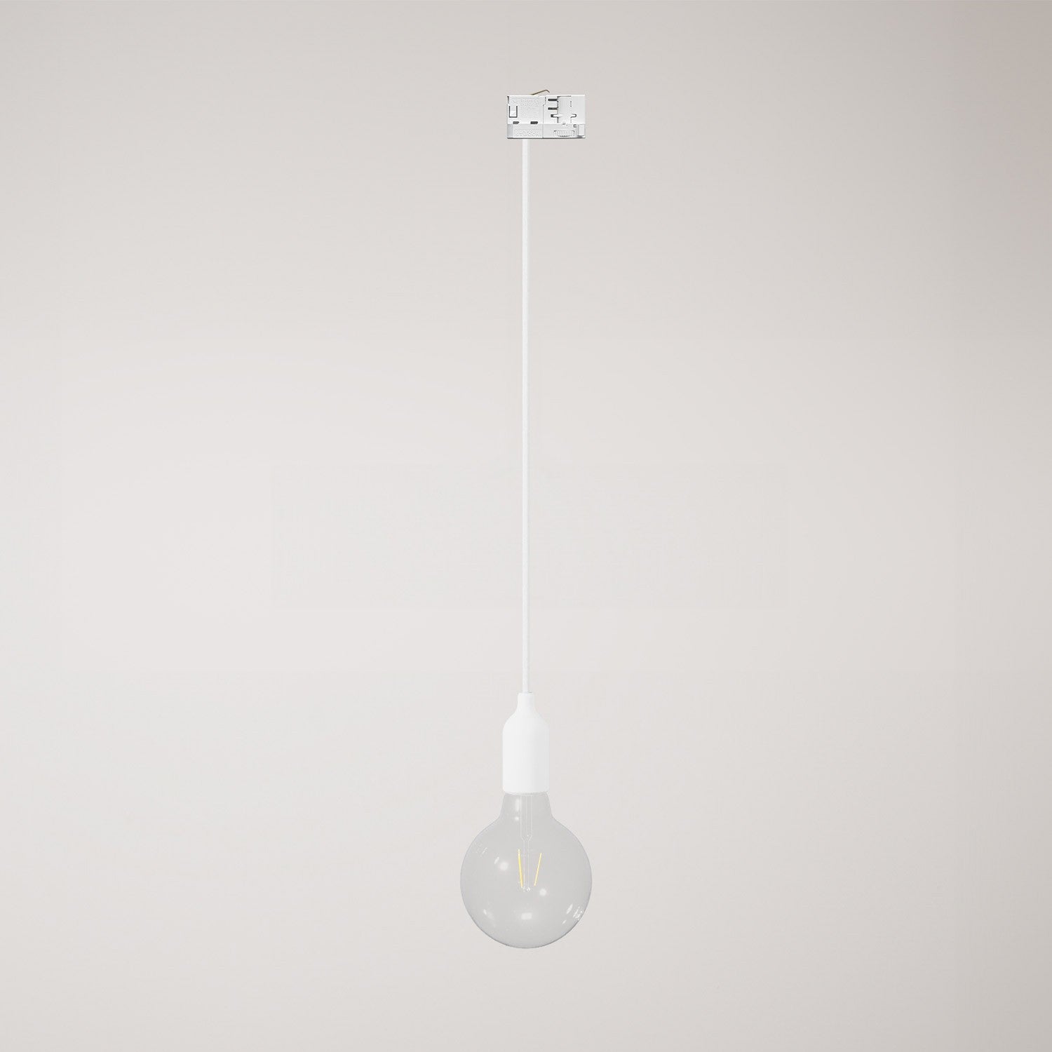 Silikonová závěsná lampa s textilním kabelem 120 cm, max. 53 W