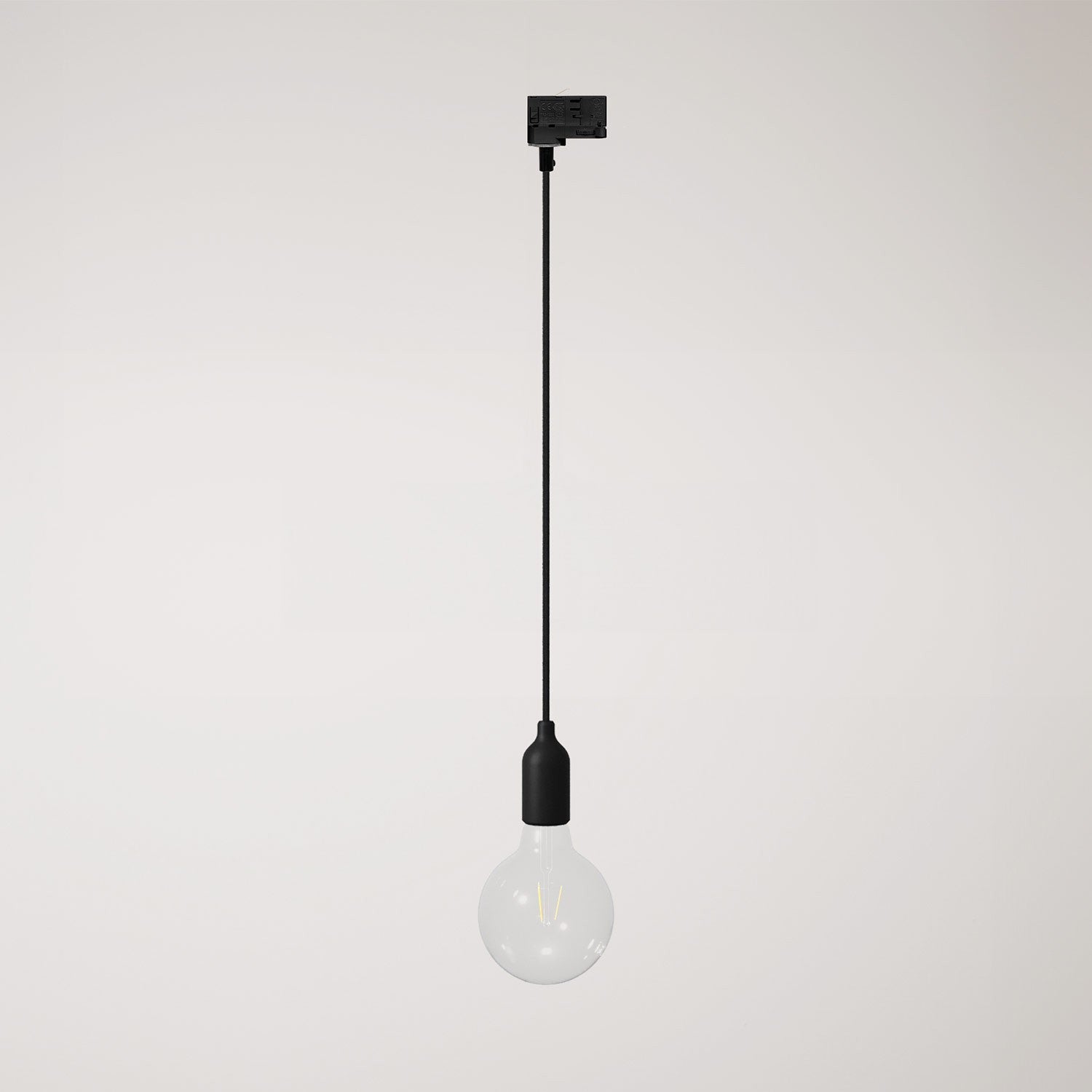 Silikonová závěsná lampa s textilním kabelem 120 cm, max. 53 W