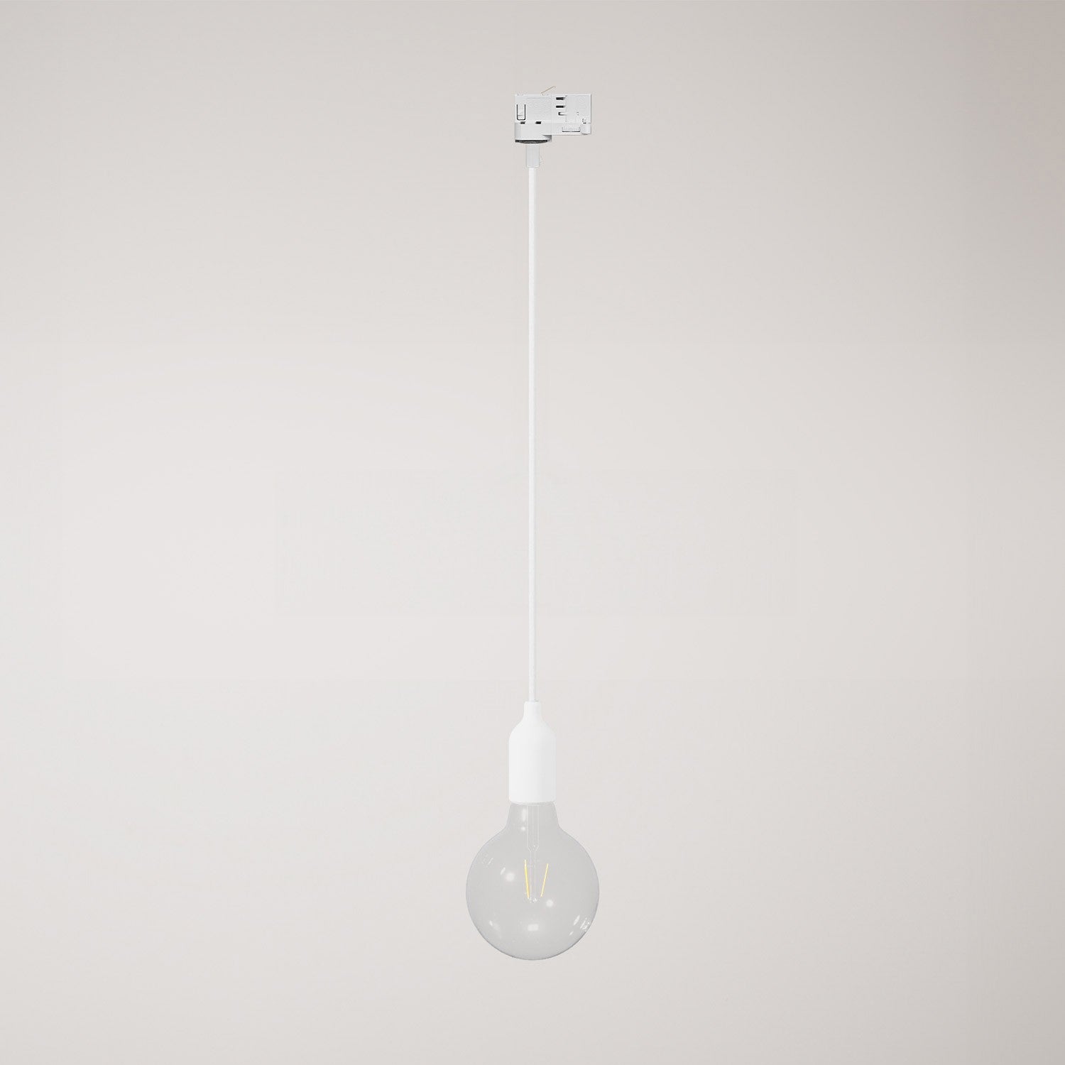 Silikonová závěsná lampa s textilním kabelem 120 cm, max. 53 W