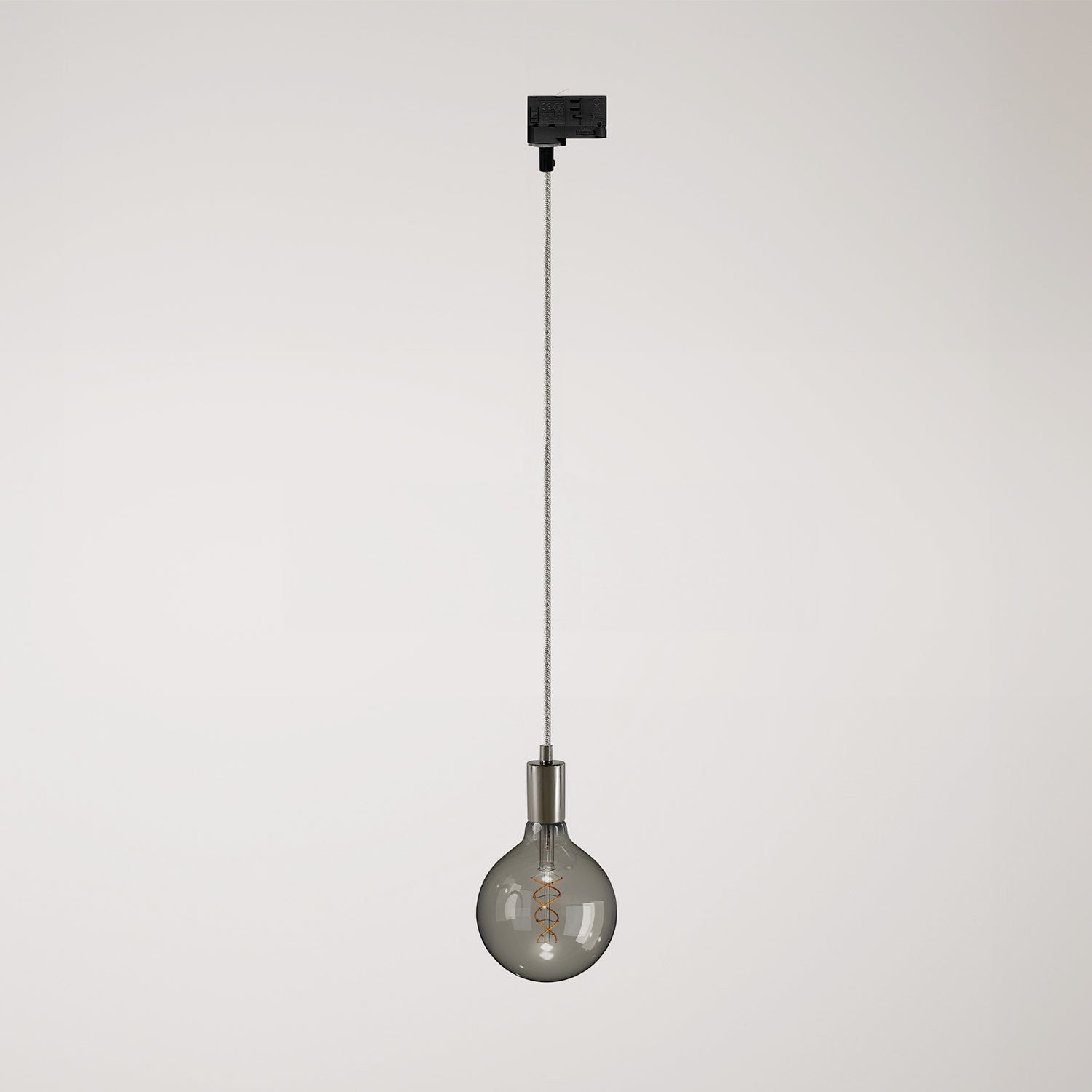 Průmyslová závěsná lampa s textilním kabelem, 120 cm, E27 max. 57 W