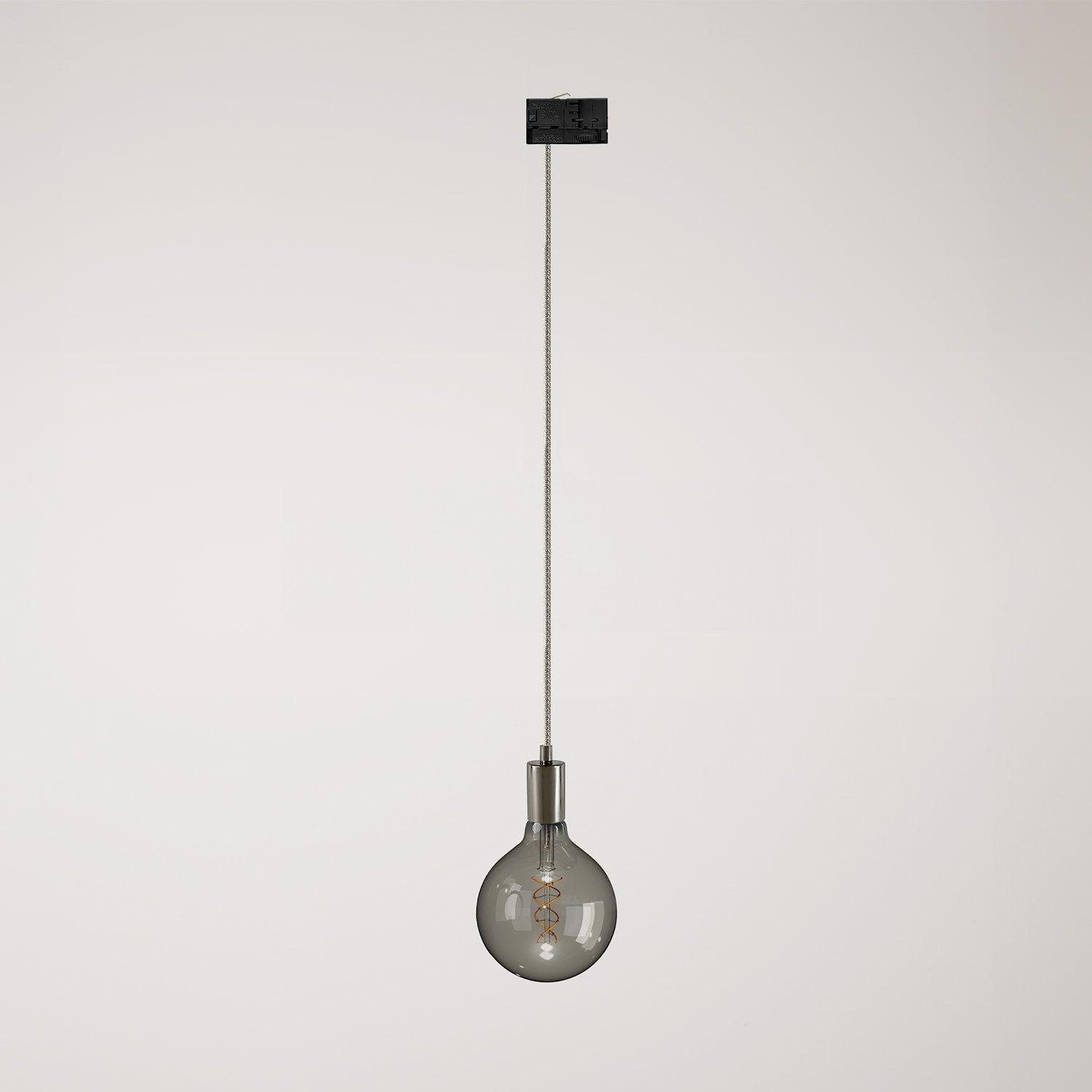 Průmyslová závěsná lampa s textilním kabelem, 120 cm, E27 max. 57 W