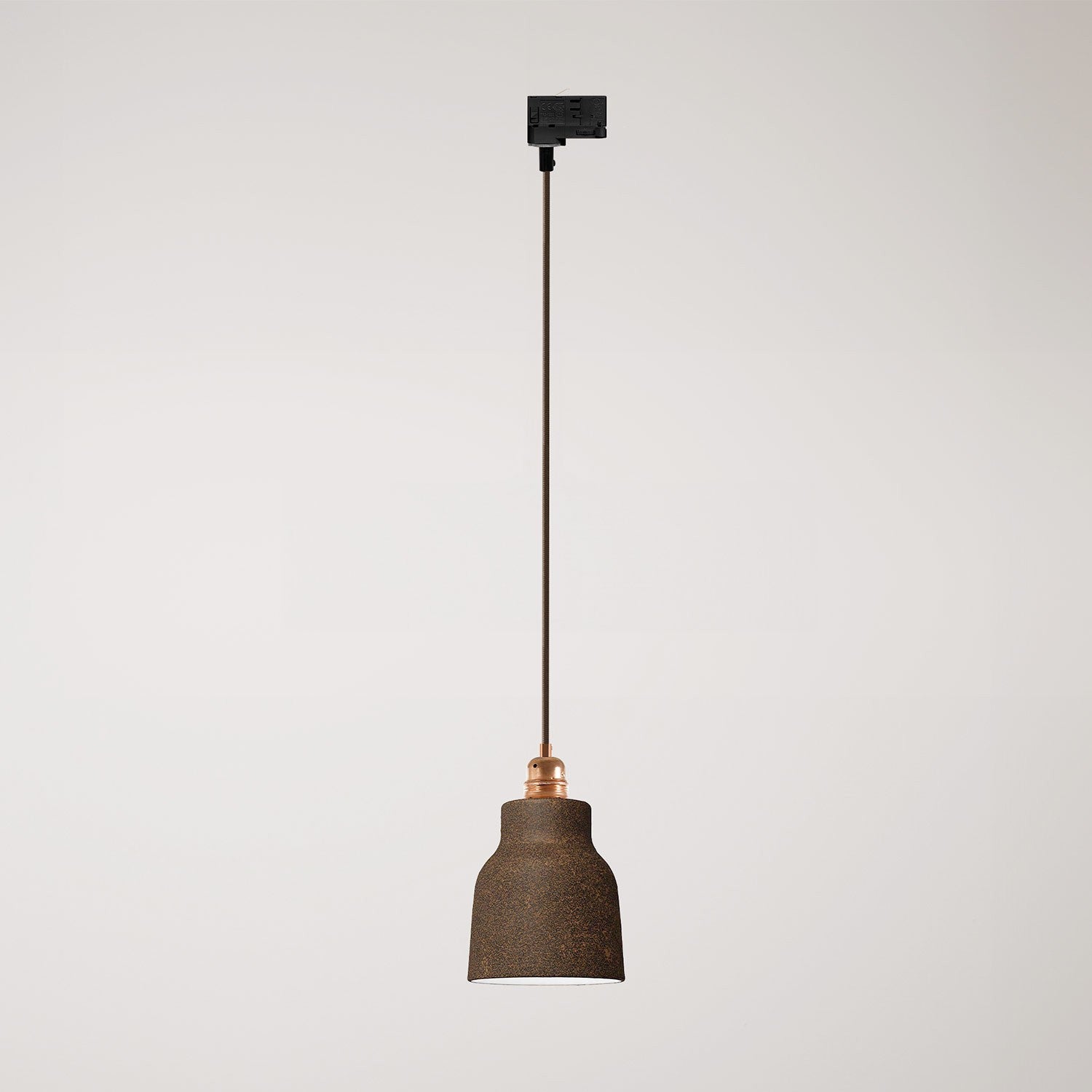 Závěsná lampa Vaso s keramickým stínidlem Ø 130 mm a kolejnicovým adaptérem