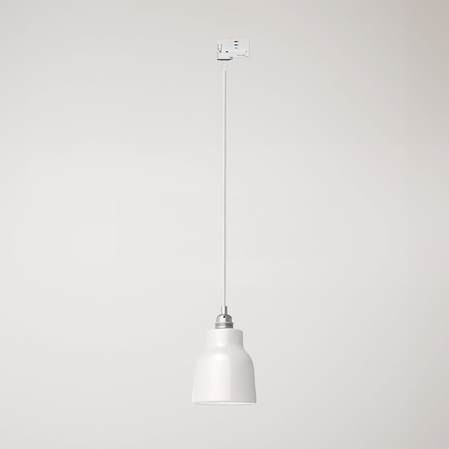 Závěsná lampa Vaso s keramickým stínidlem Ø 130 mm a kolejnicovým adaptérem
