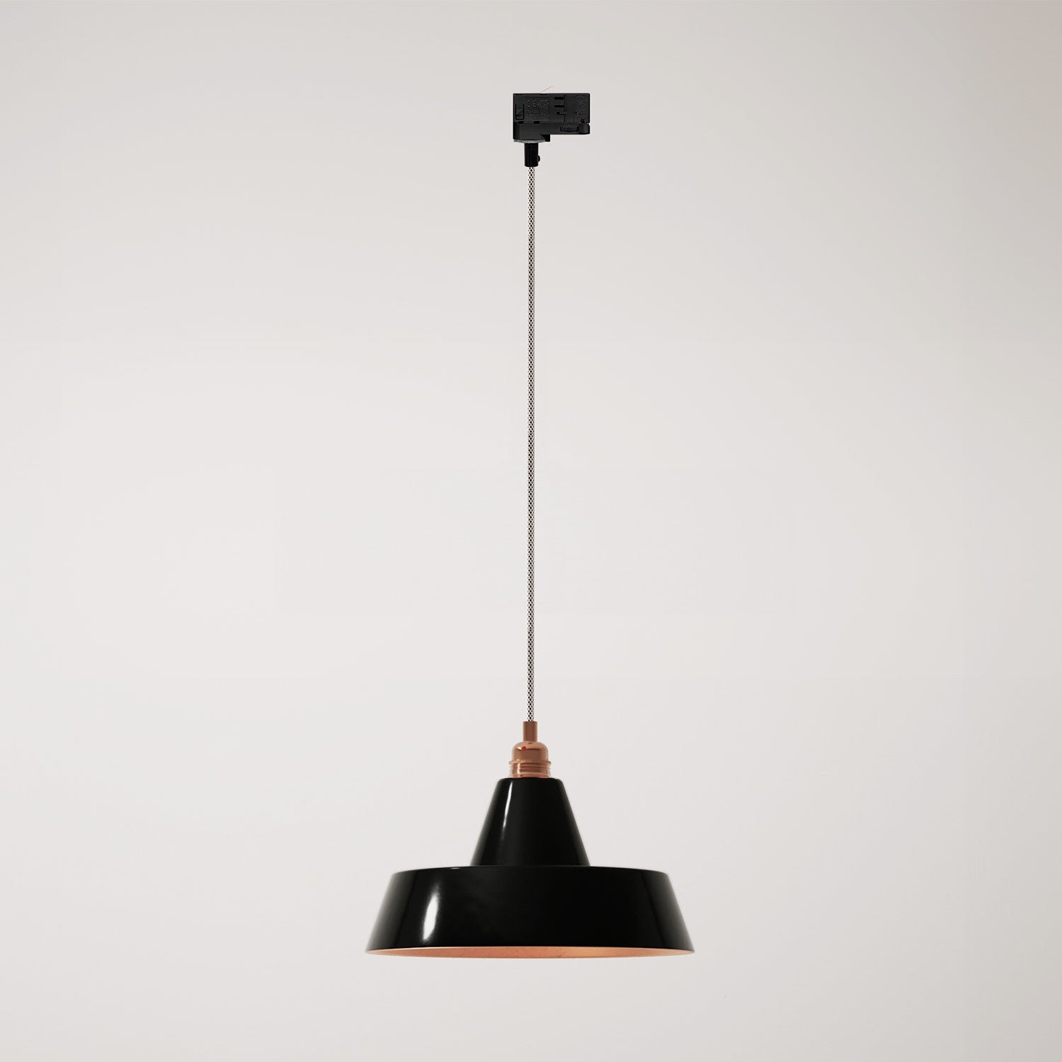 Industriální keramická závěsná lampa E27, ø 305 mm, max. 57 W
