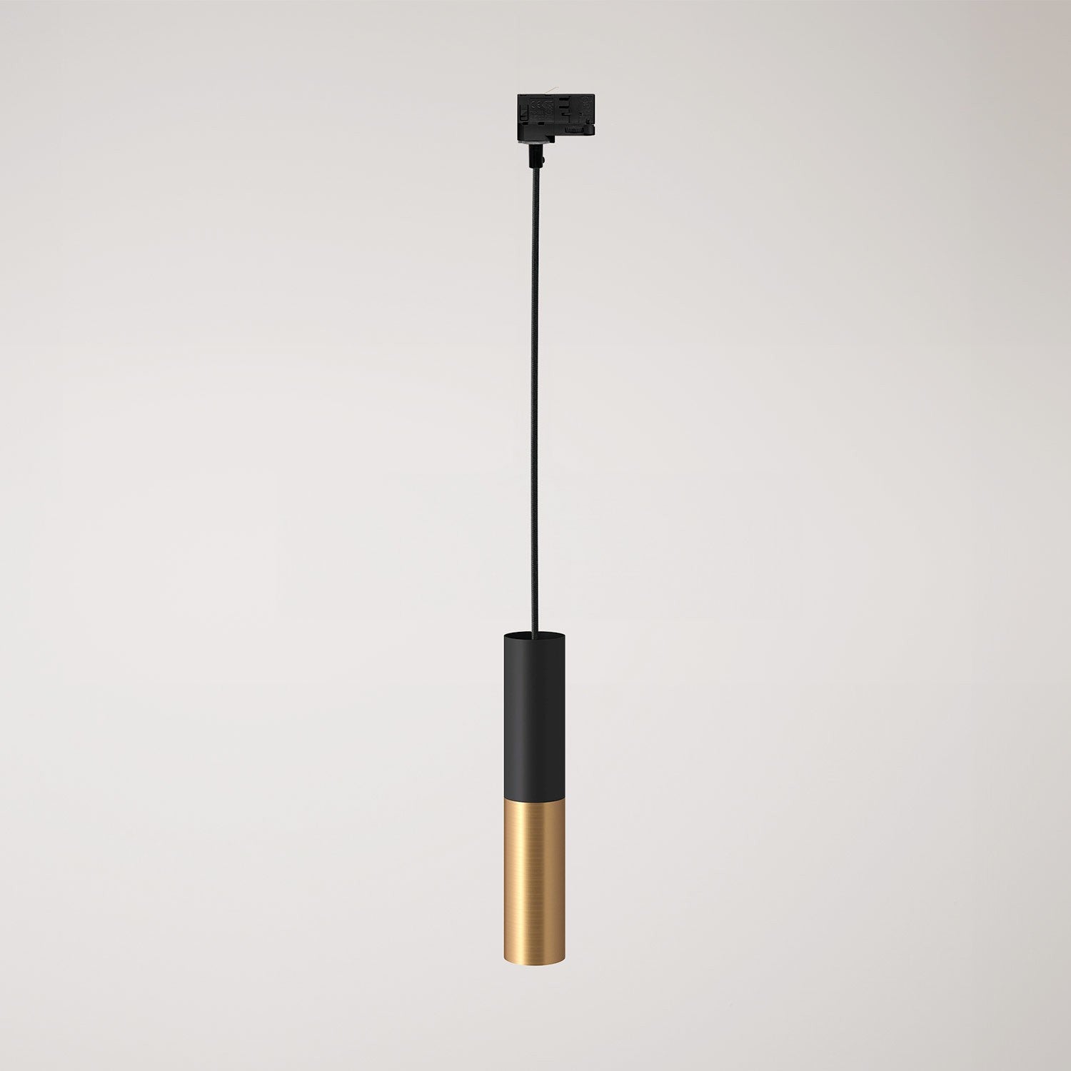 Závěsná lampa Tub-E14 s dvojitým stínidlem a teplým světlem 2700 K