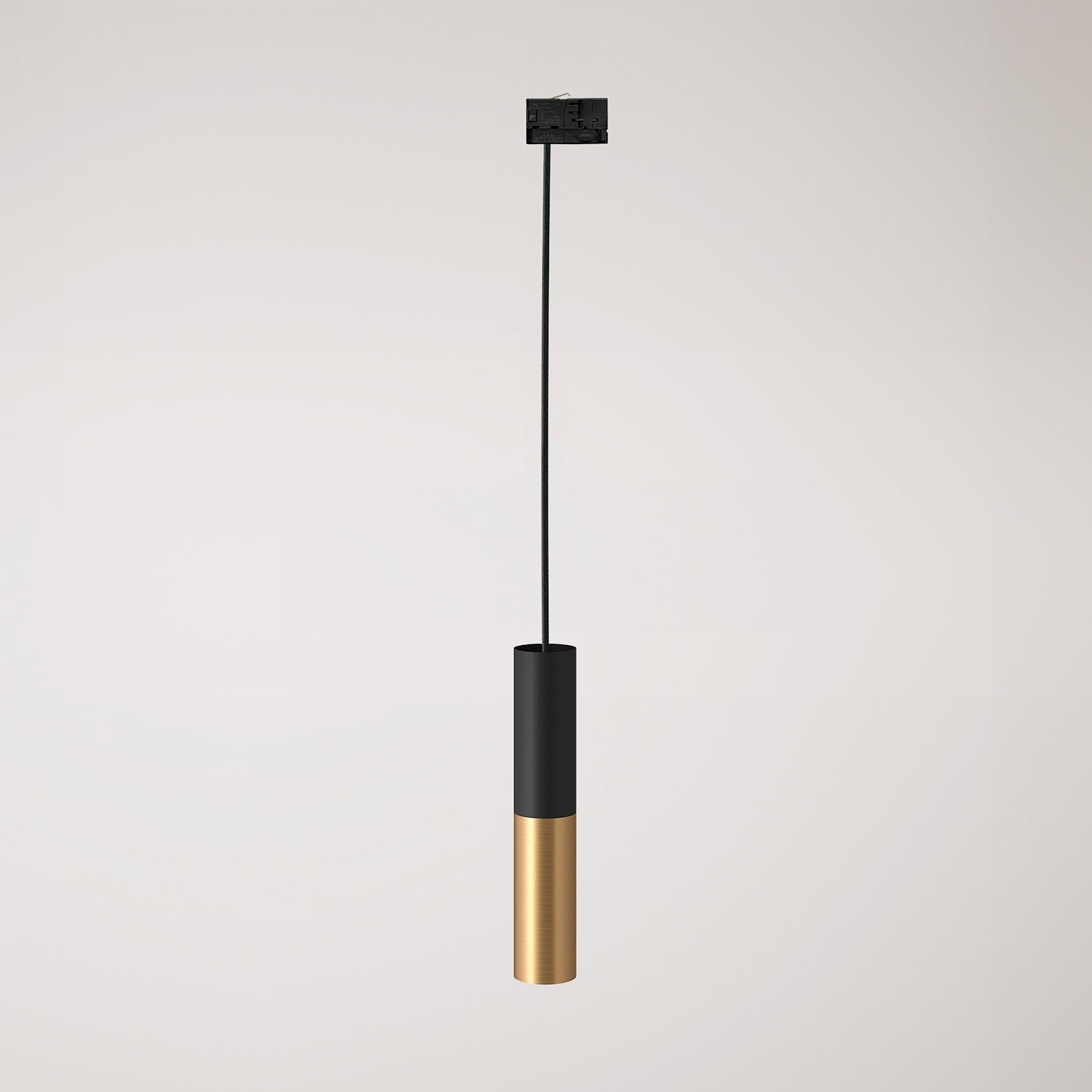 Závěsná lampa Tub-E14 s dvojitým stínidlem a teplým světlem 2700 K