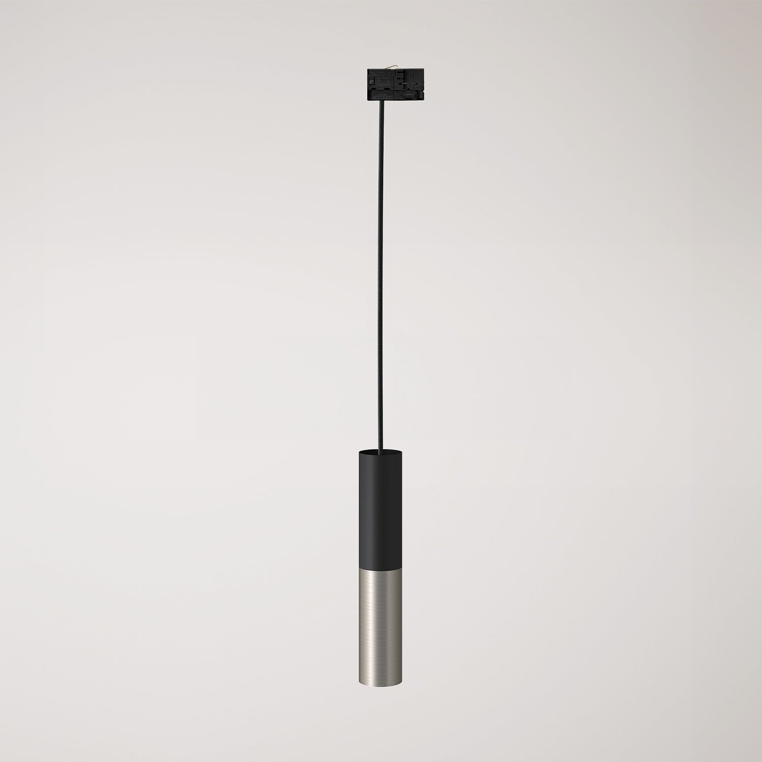 Závěsná lampa Tub-E14 s dvojitým stínidlem a teplým světlem 2700 K