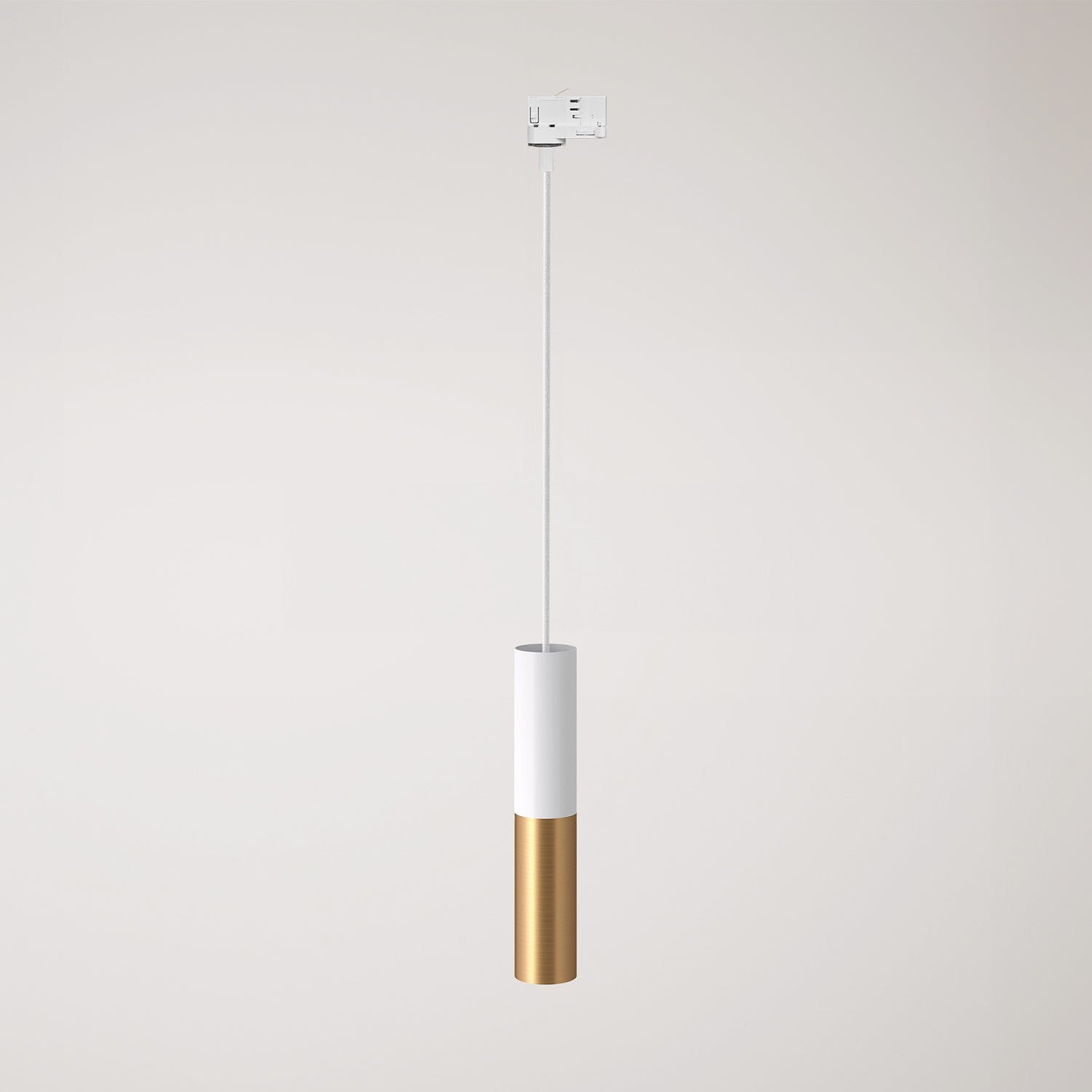 Závěsná lampa Tub-E14 s dvojitým stínidlem a teplým světlem 2700 K