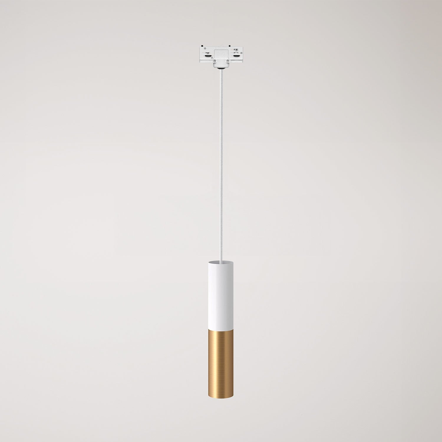 Závěsná lampa Tub-E14 s dvojitým stínidlem a teplým světlem 2700 K