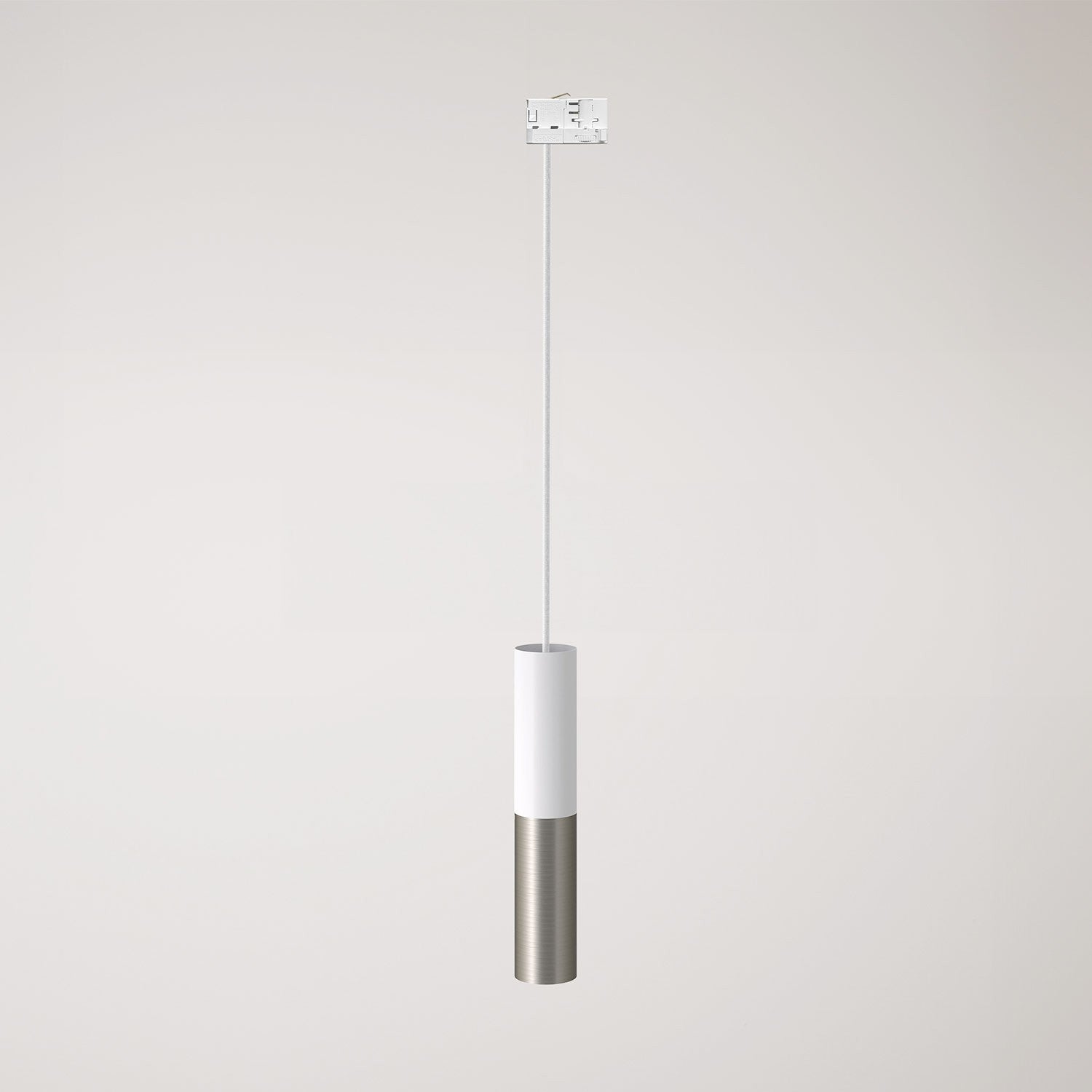 Závěsná lampa Tub-E14 s dvojitým stínidlem a teplým světlem 2700 K