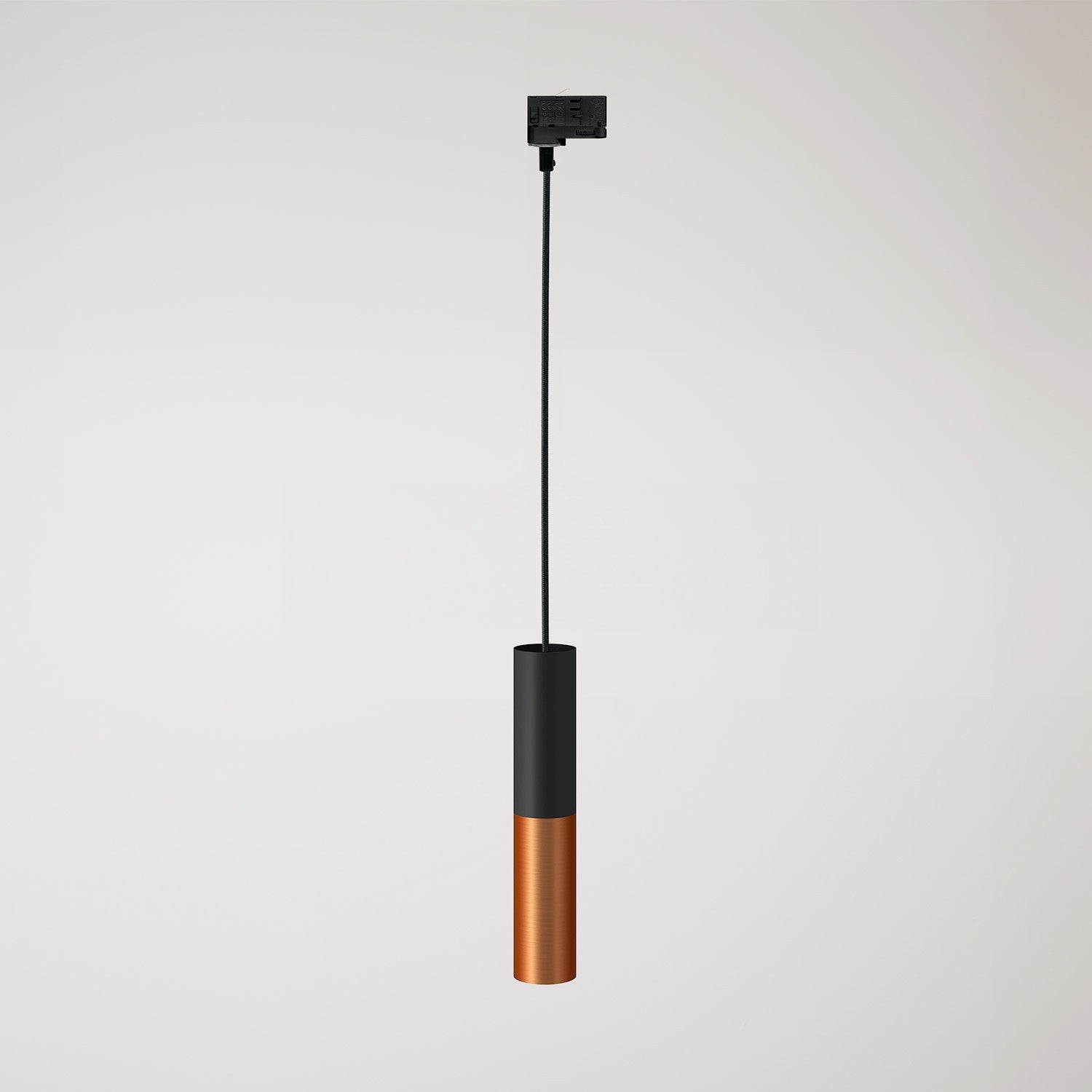 Závěsná lampa Tub-E14 s dvojitým stínidlem a teplým světlem 2700 K