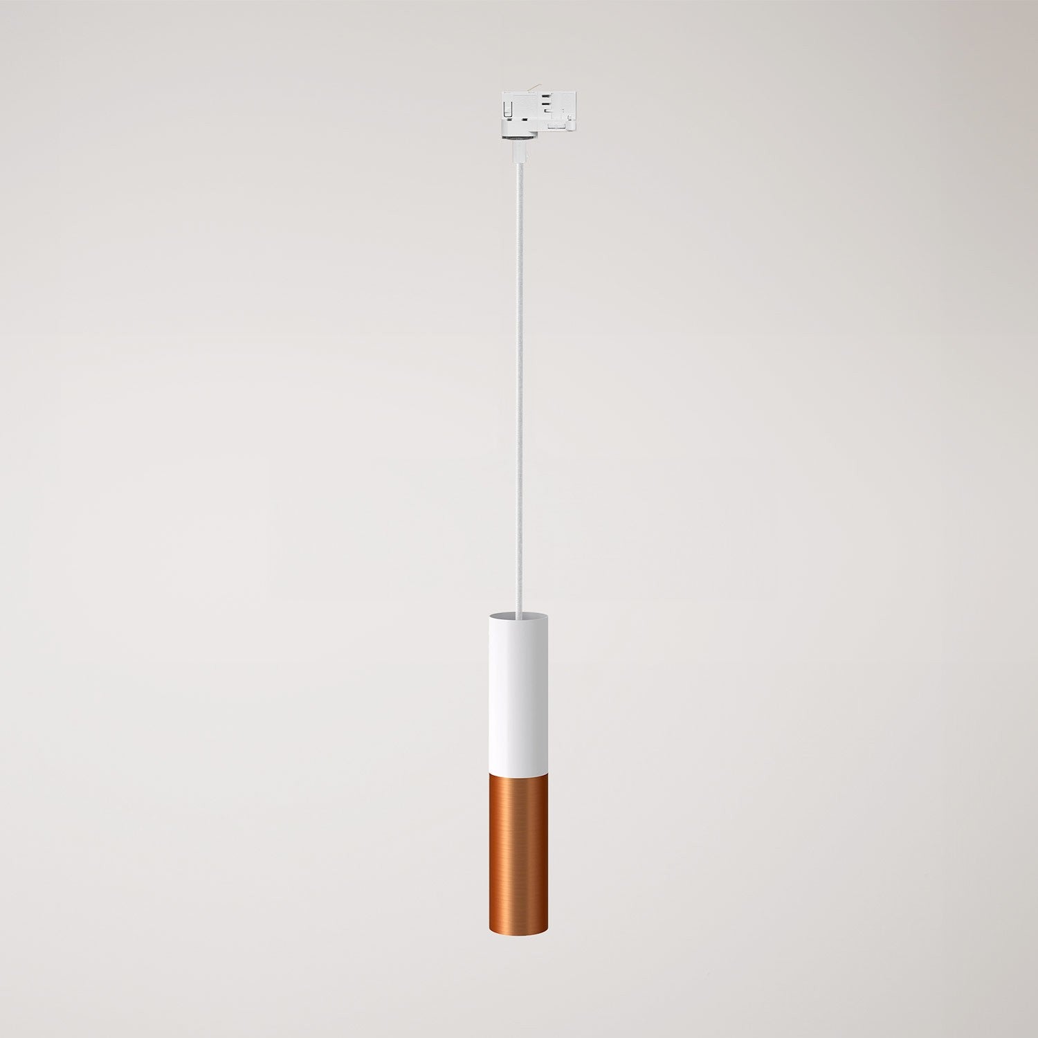 Závěsná lampa Tub-E14 s dvojitým stínidlem a teplým světlem 2700 K