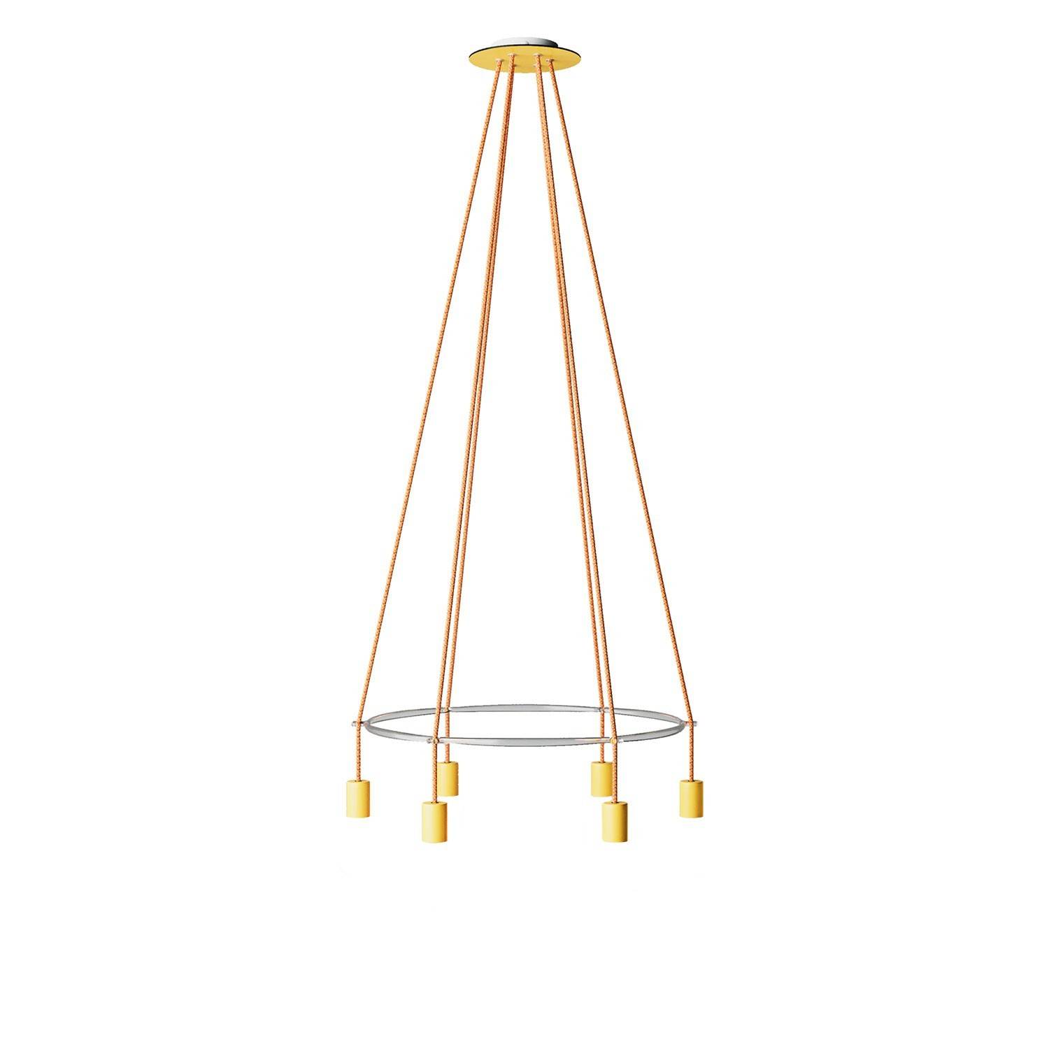 Lustr Cage Edison ST64, 6 žárovek, průměr 60 cm, výška 130 cm
