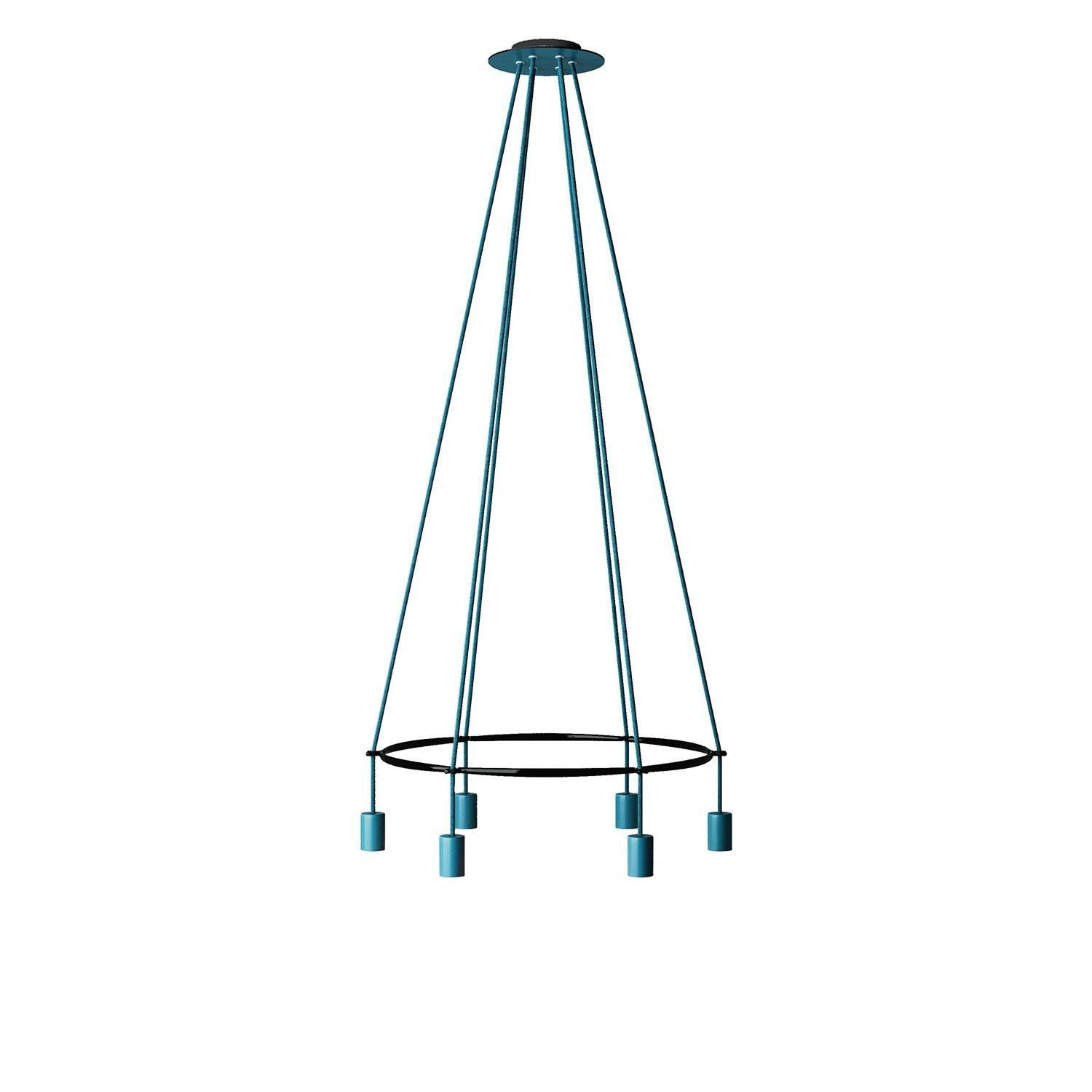 Lustr Cage Edison ST64, 6 žárovek, průměr 60 cm, výška 130 cm