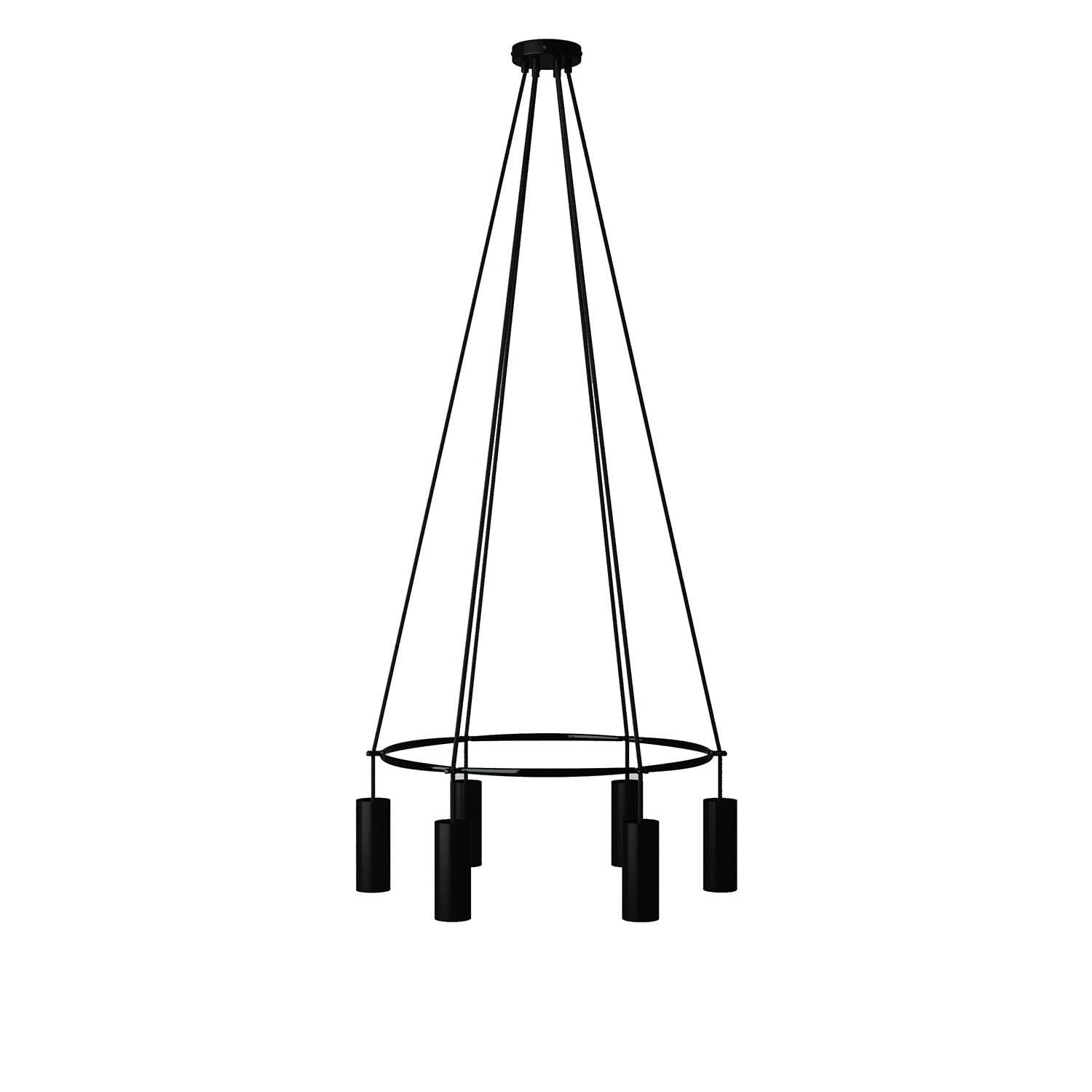 Lustr Cage Tube E14 s 6 žárovkami a průměrem 60 cm