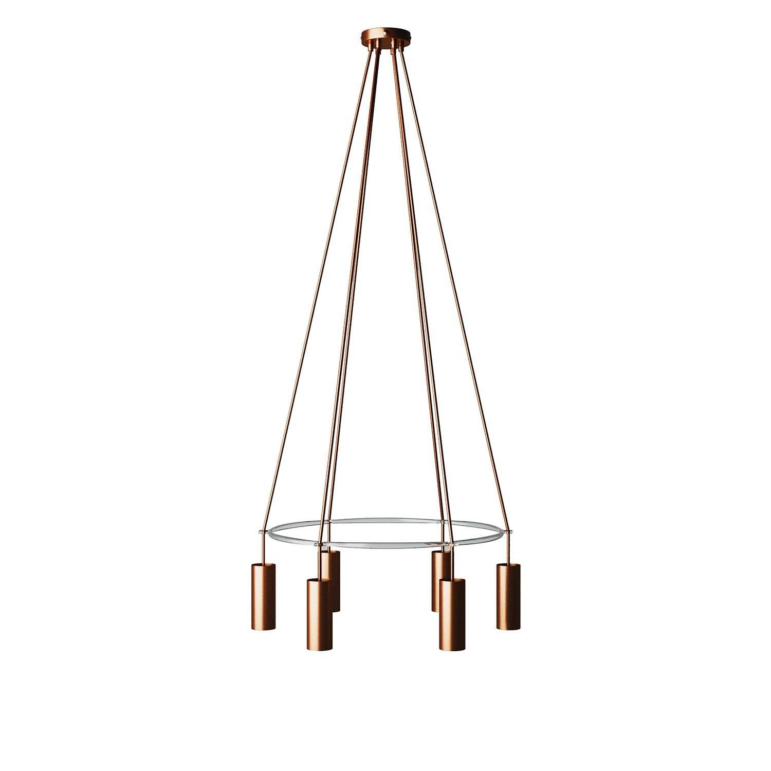 Lustr Cage Tube E14 s 6 žárovkami a průměrem 60 cm