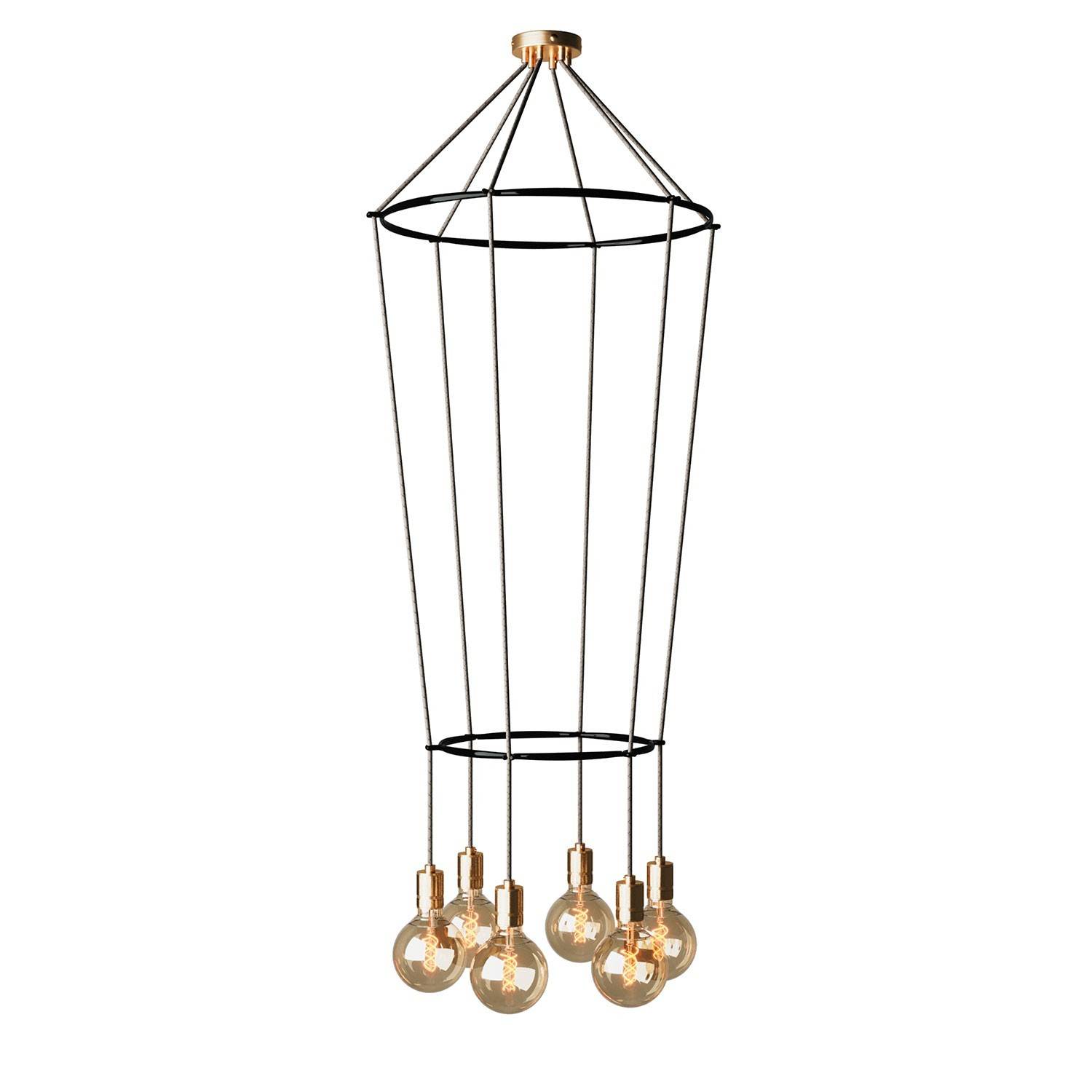 Lustr Cage Globe 60x60 cm se 6 žárovkami E27, max 25W
