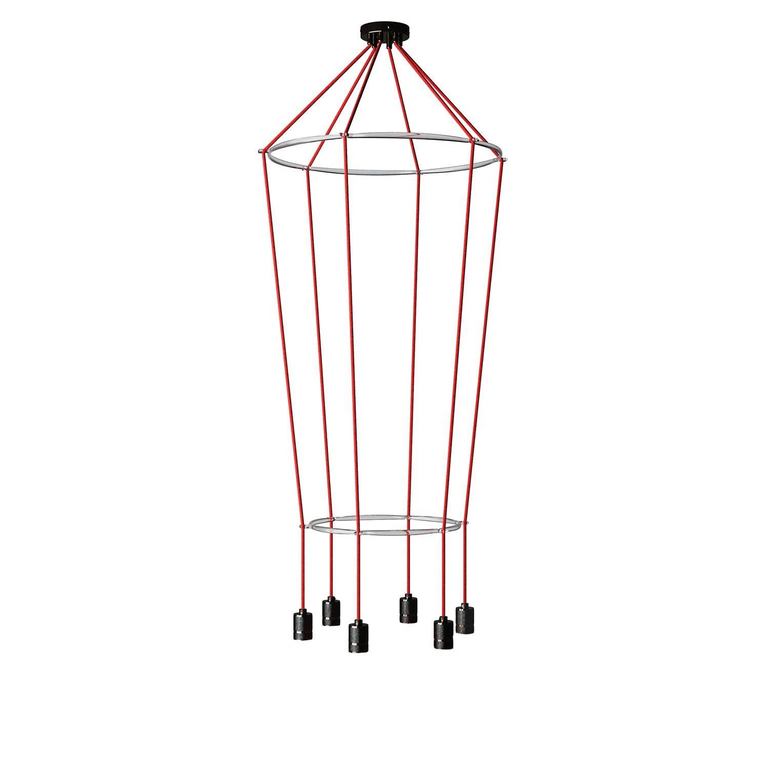 Lustr Cage Globe 60x60 cm se 6 žárovkami E27, max 25W