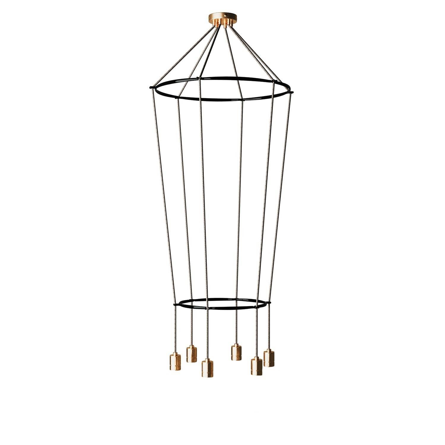 Lustr Cage Globe 60x60 cm se 6 žárovkami E27, max 25W