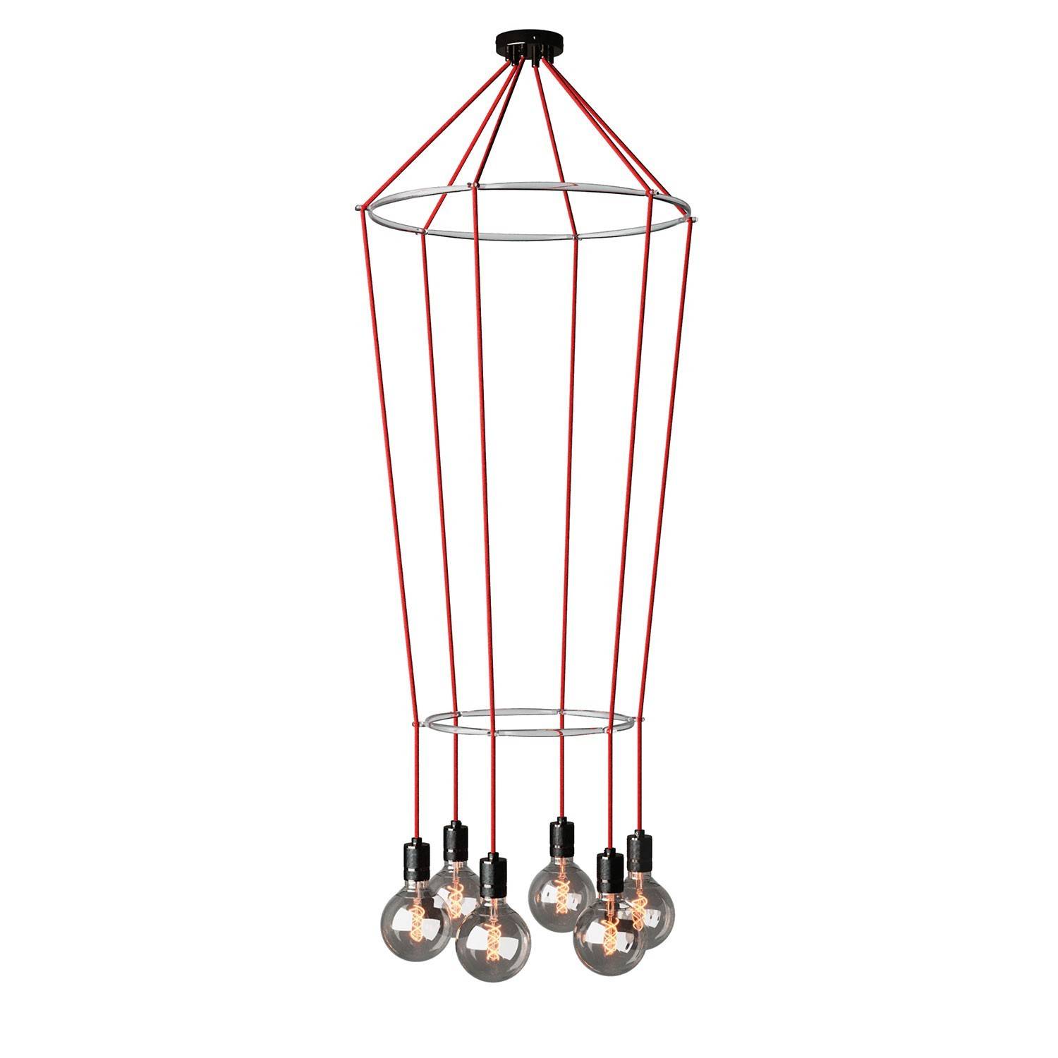 Lustr Cage Globe 60x60 cm se 6 žárovkami E27, max 25W