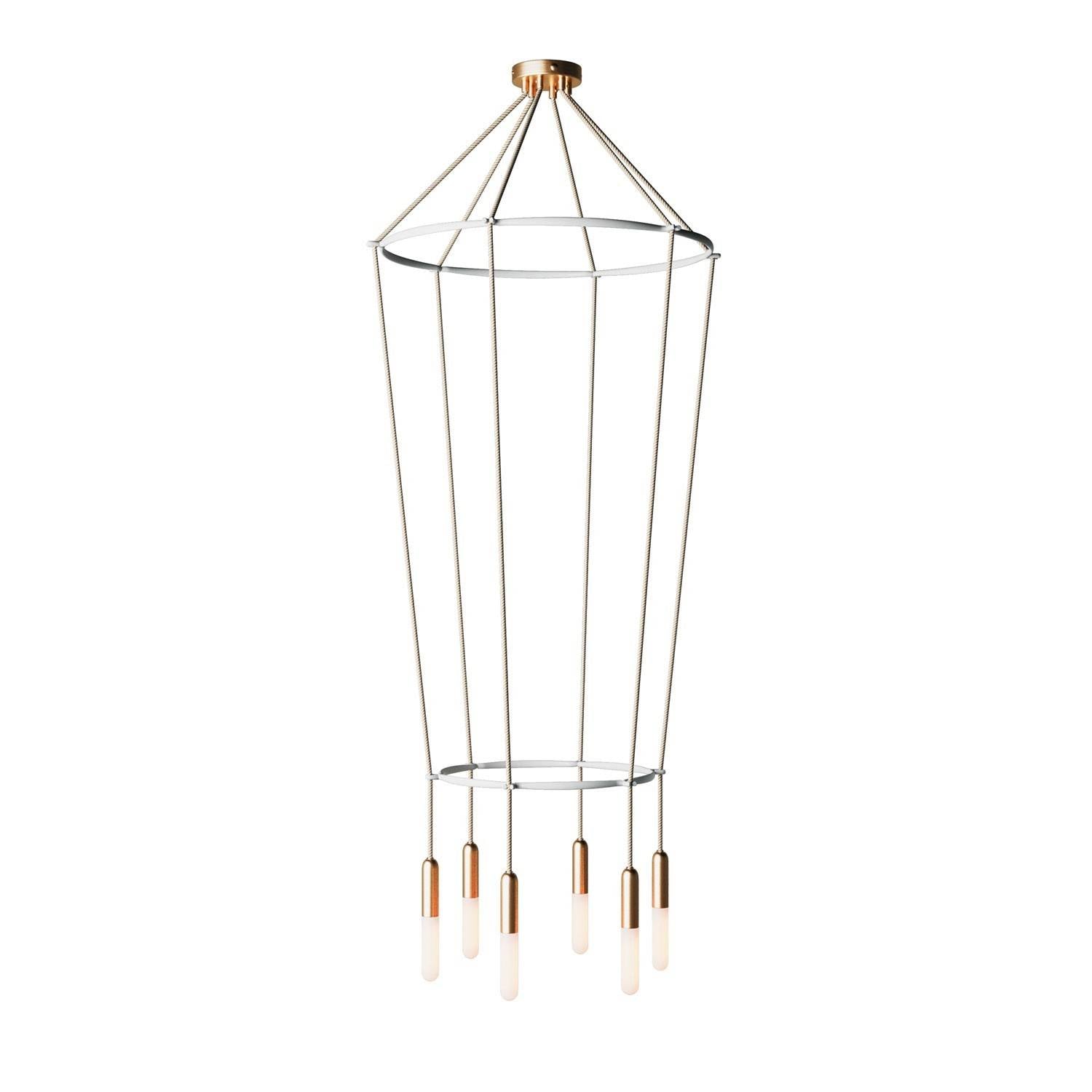 Lustr Cage 2 P-light s 6 žárovkami, průměr 60 cm, max 10W