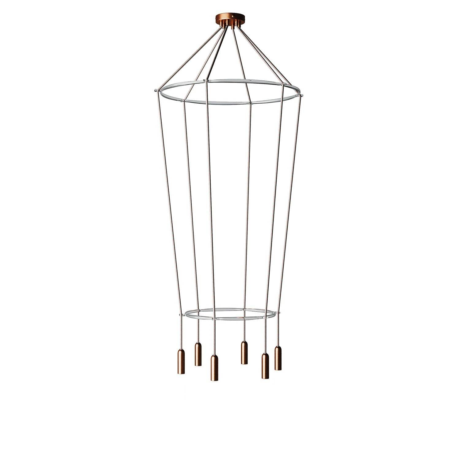 Lustr Cage 2 P-light s 6 žárovkami, průměr 60 cm, max 10W