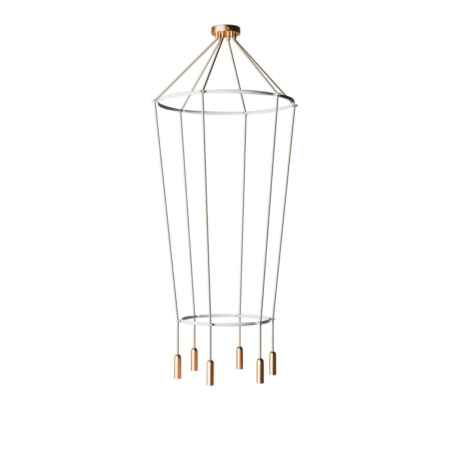Lustr Cage 2 P-light s 6 žárovkami, průměr 60 cm, max 10W